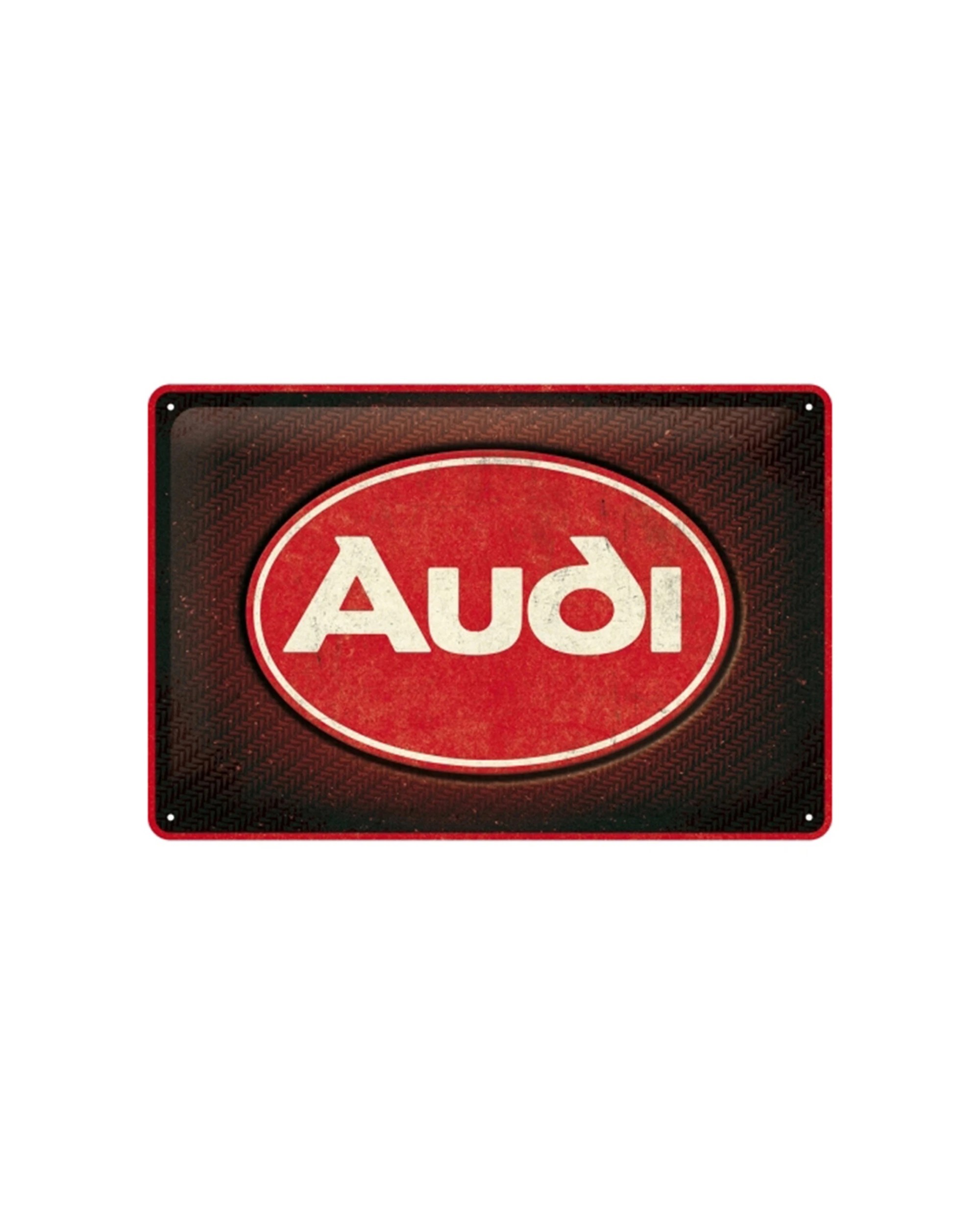 1 Nostalgic-Art Medium 20x30cm Metal Wall Art Sign Plaque - Audi Logo Red Shine - Red, 1 of 3