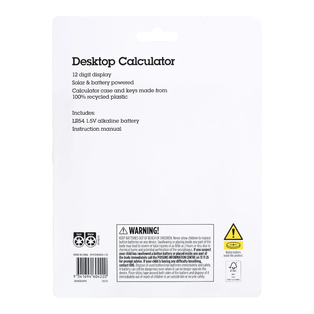 4 J.Burrows 12 Digit Desktop Calculator Pink, 4 of 4