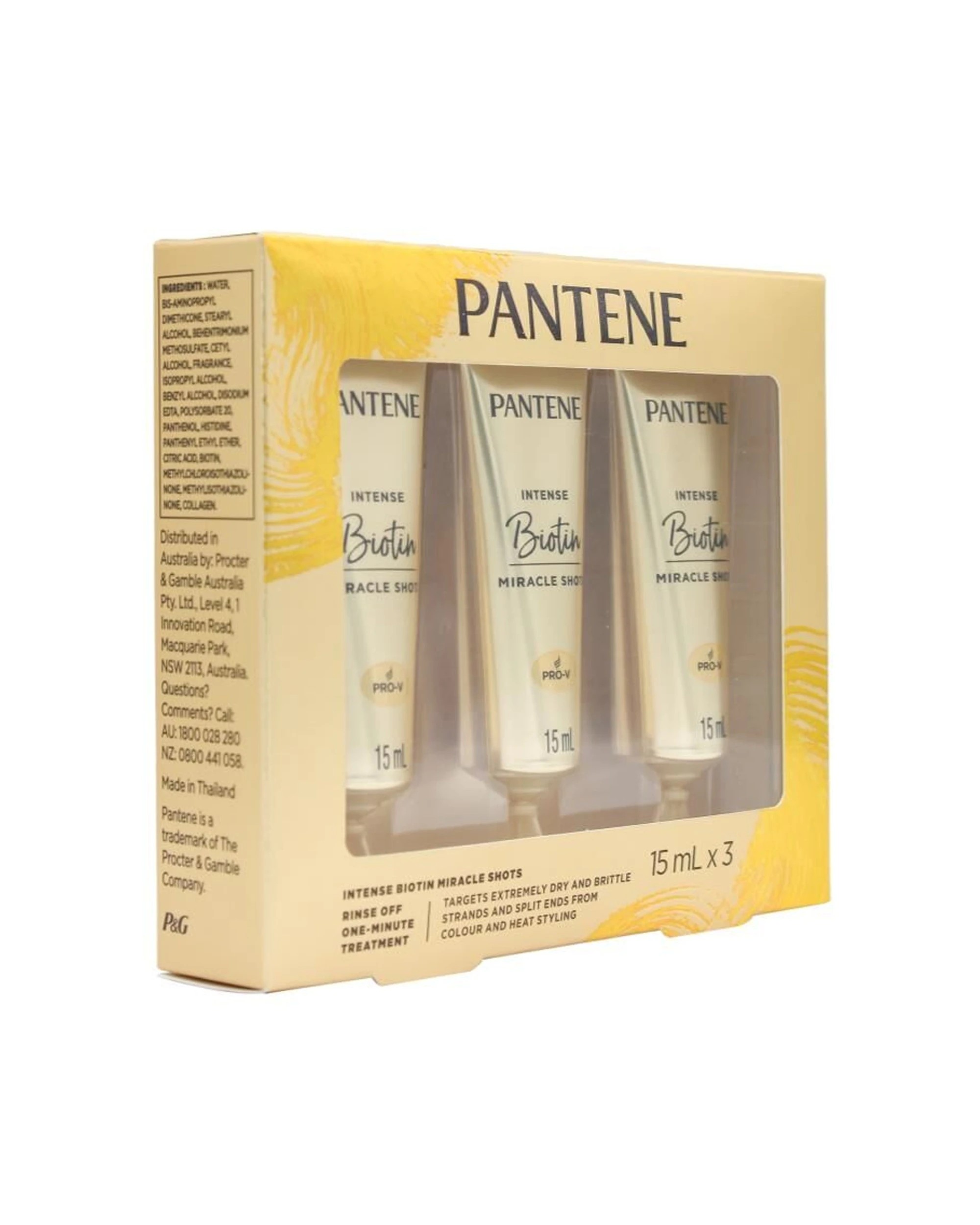 4 Pantene 4x 3pc 15ml Intense Biotin Miracle Shots Hair Treatment - Multi, 4 of 5