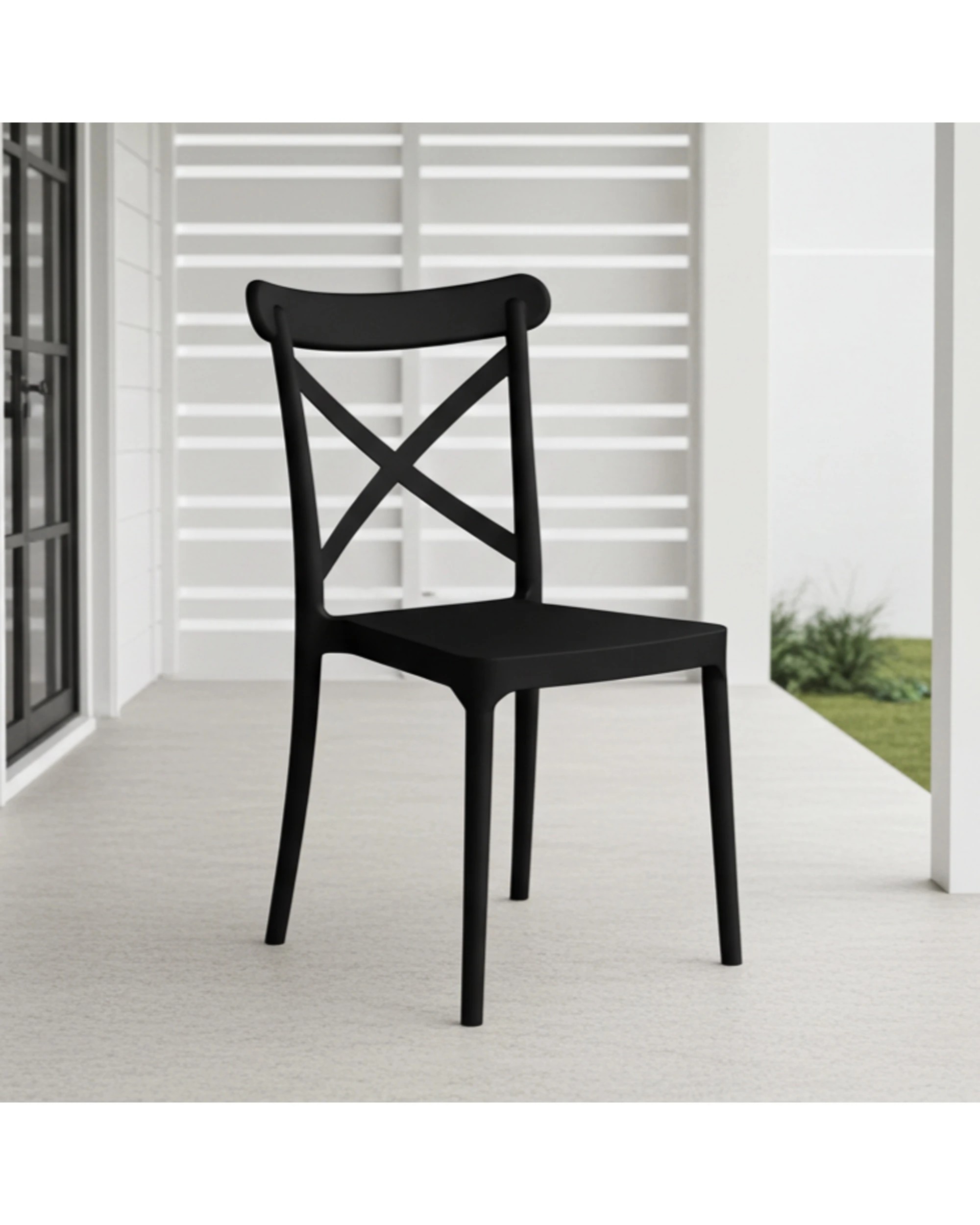Fab Habitat Trancoso Lightweight Stackable Outdoor Chair - Black - Kmart