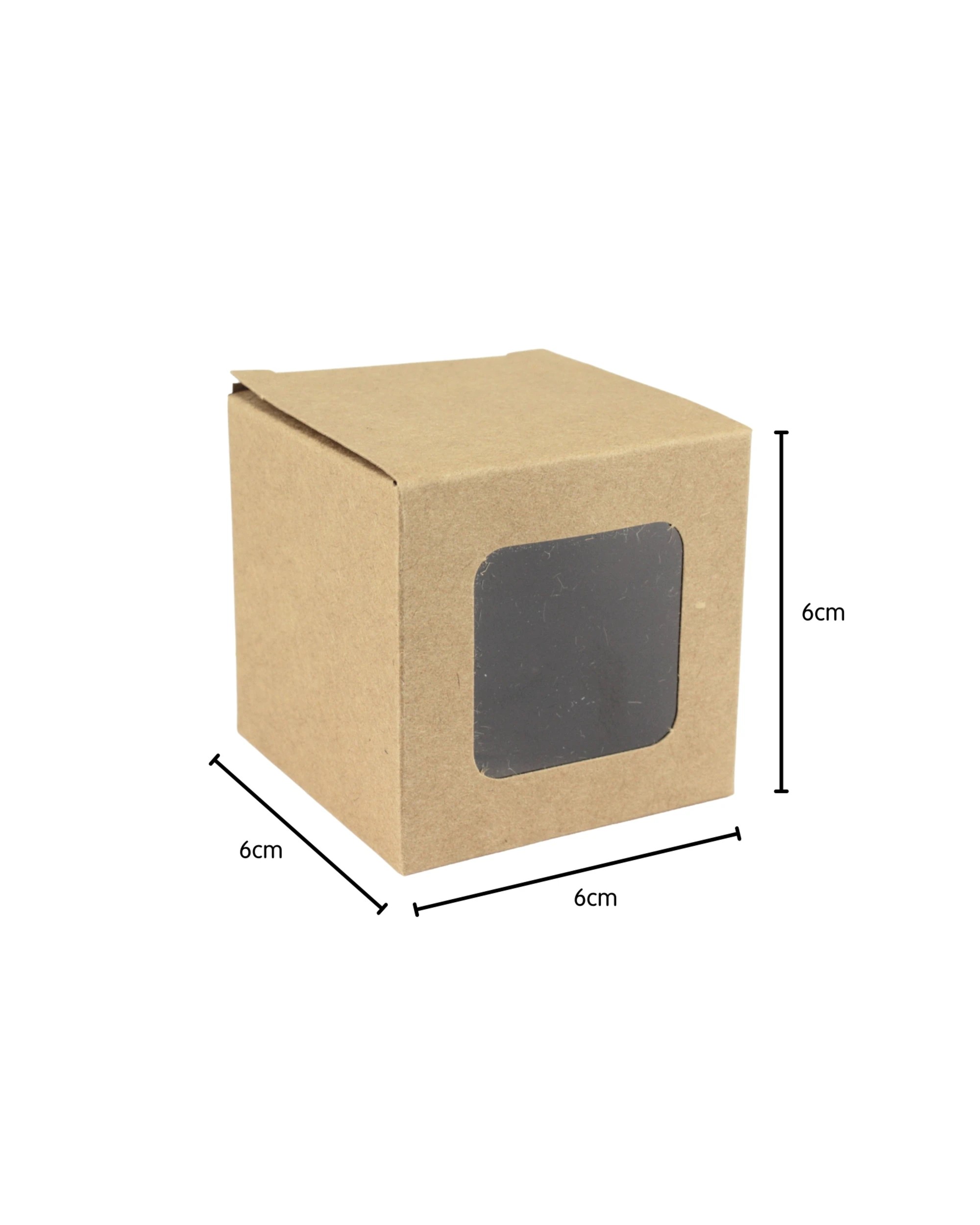 2 Party Maker Small Kraft Gift Boxes With Window 6cm Pack of 12 - Natural, 2 of 3