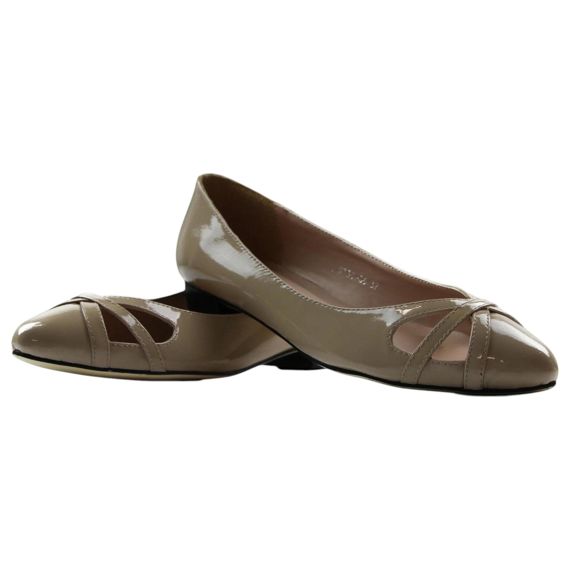3 Zasel Womens Doris Leather Flats Work Dress Casual Shoes BEIGE, 3 of 3