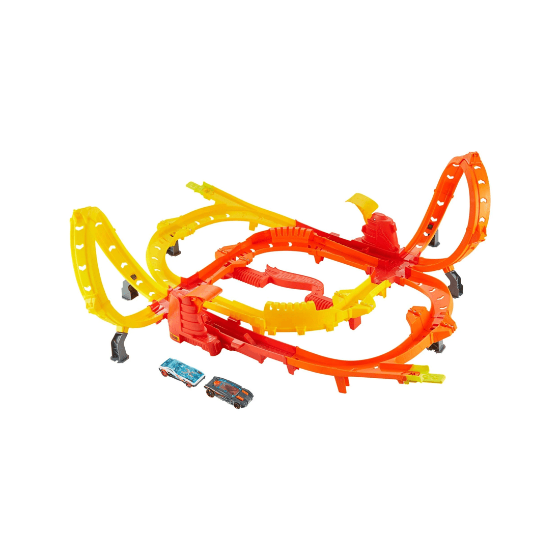 2 Mattel Hot Wheels Stunt Tracks Blast Launch Face-Off Track Set - Orange, 2 of 5