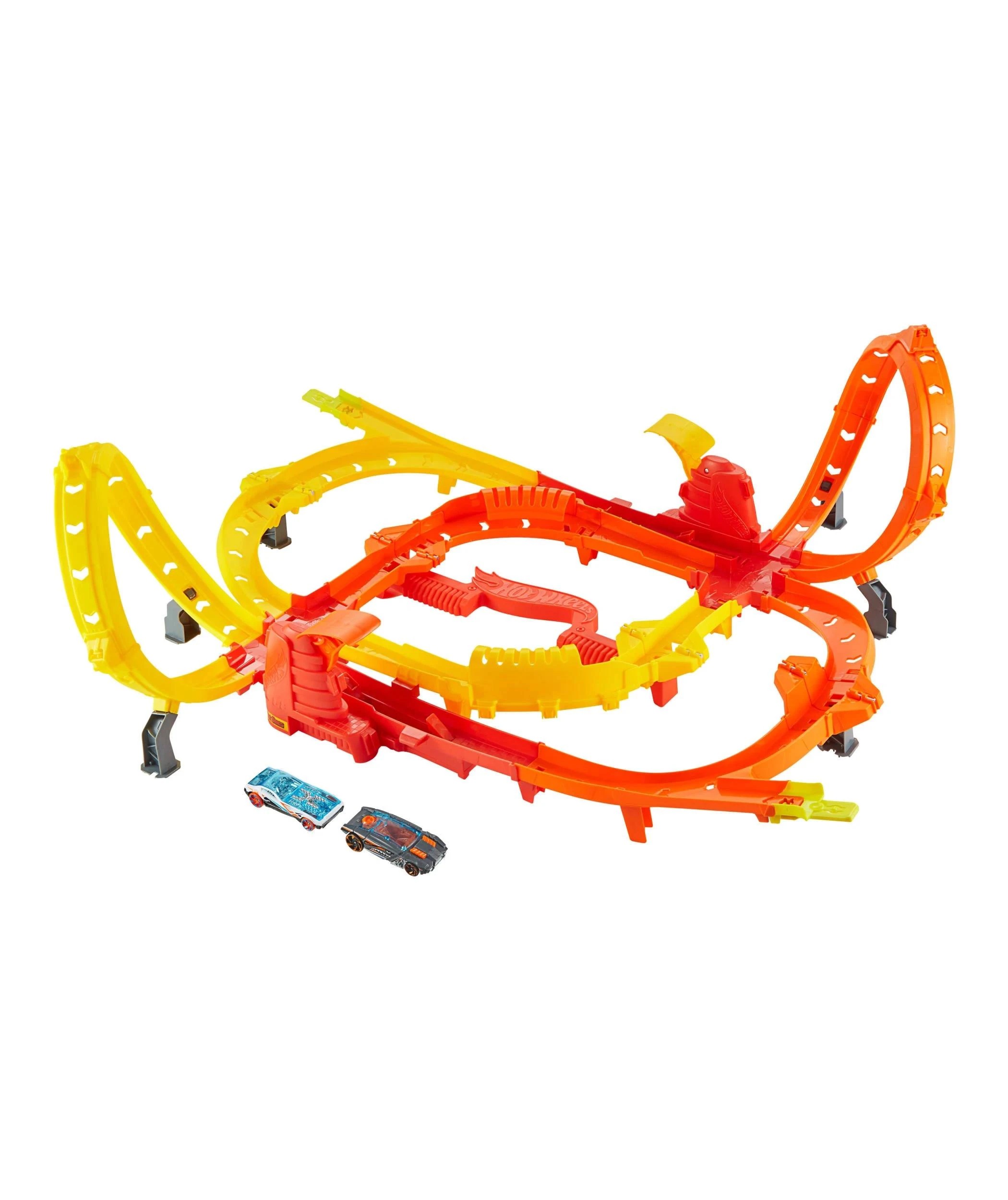 2 Mattel Hot Wheels Stunt Tracks Blast Launch Face-Off Track Set - Orange, 2 of 5