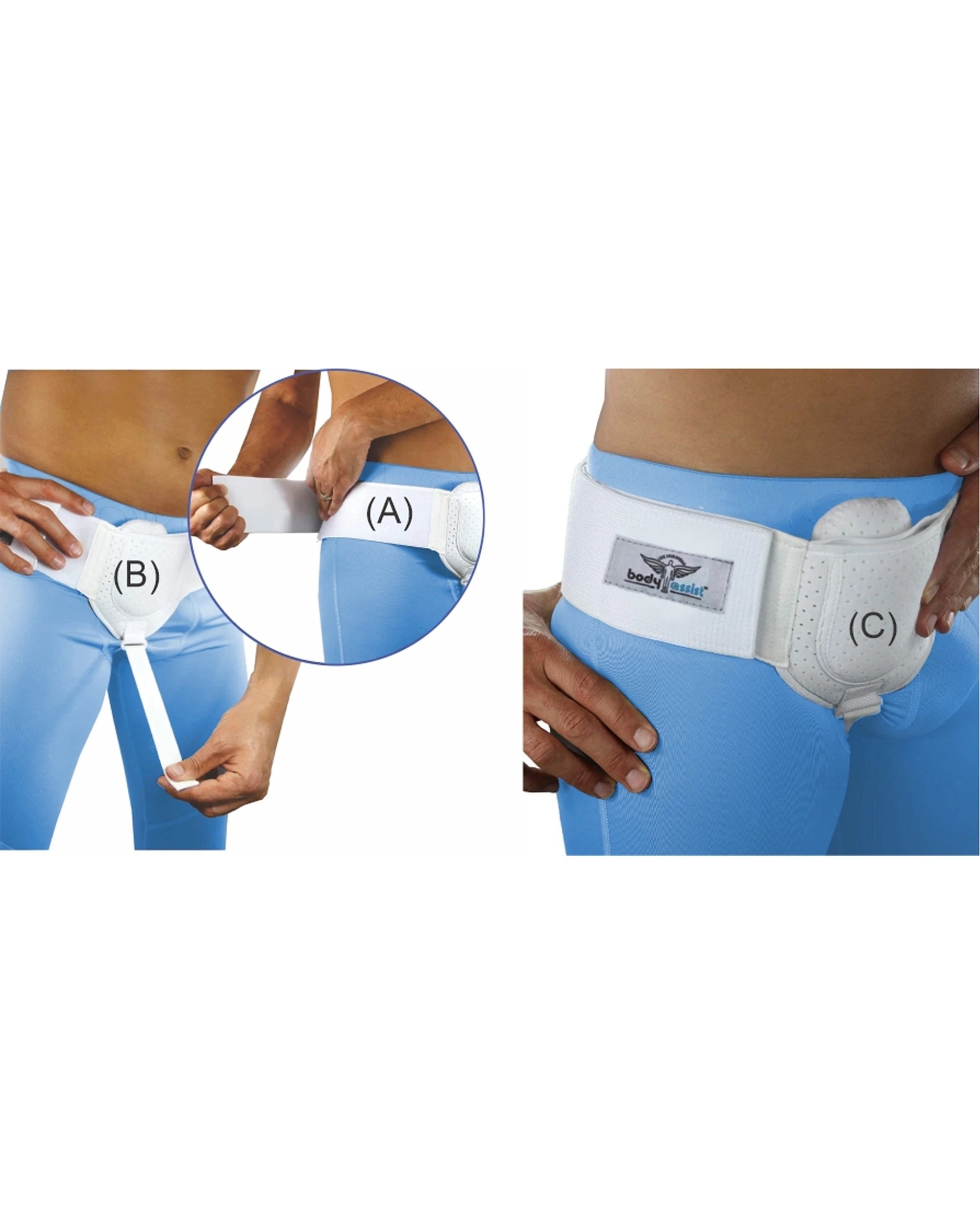 4 Bodyassist Hernia Support Truss Lightweight Cotton Compression LGE XLG - White, 4 of 6
