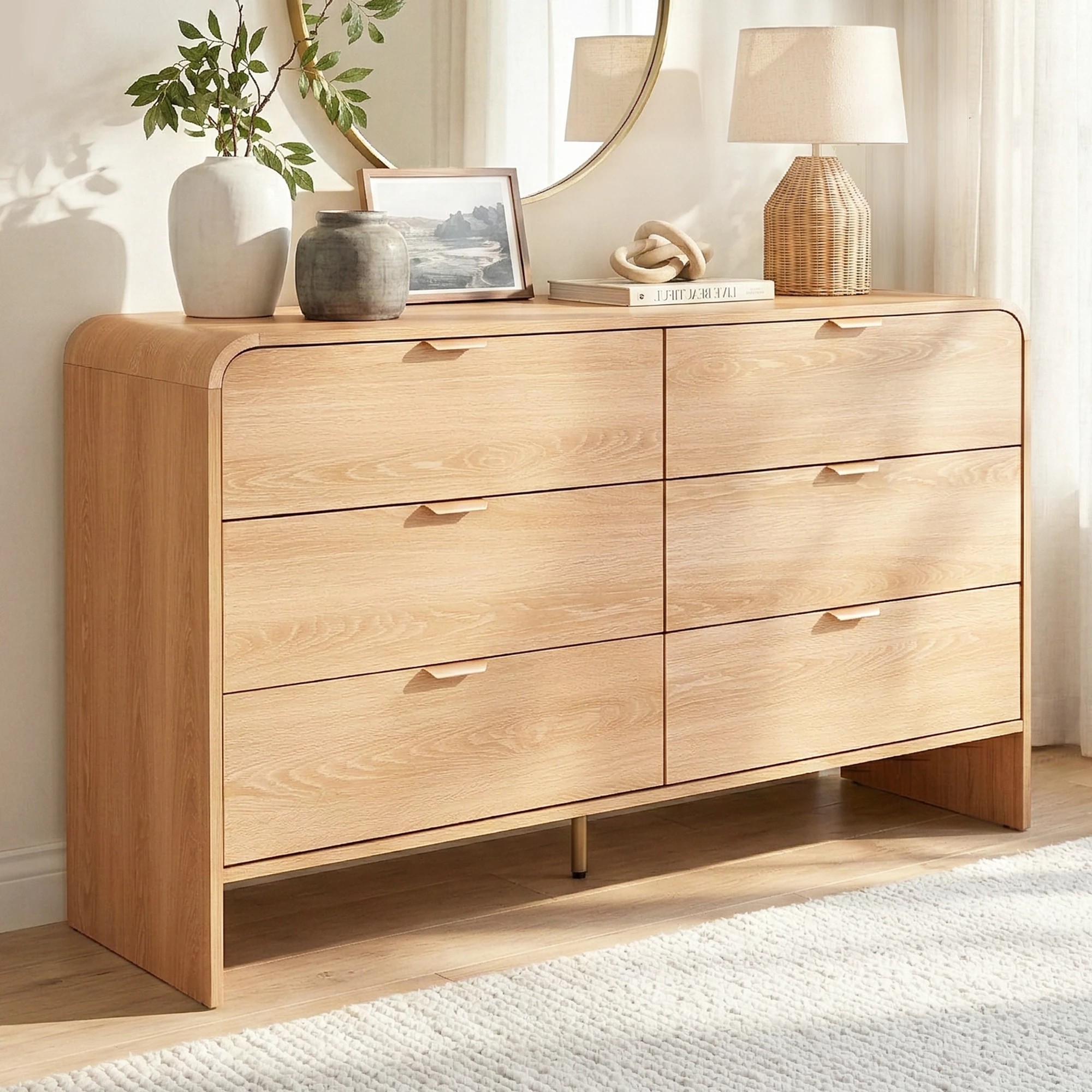 8 Artiss 6 Chest of Drawers Dresser Cabinet - Natural, 8 of 9