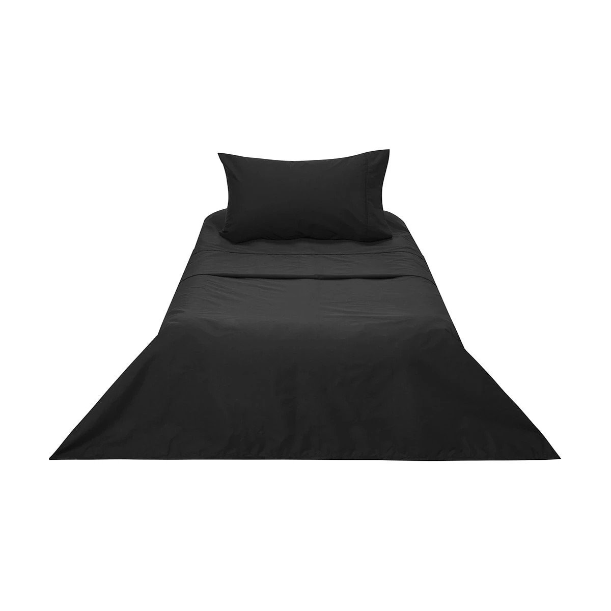 6 225 Thread Count Cotton Rich Sheet Set - Single Bed, Black, 6 of 6