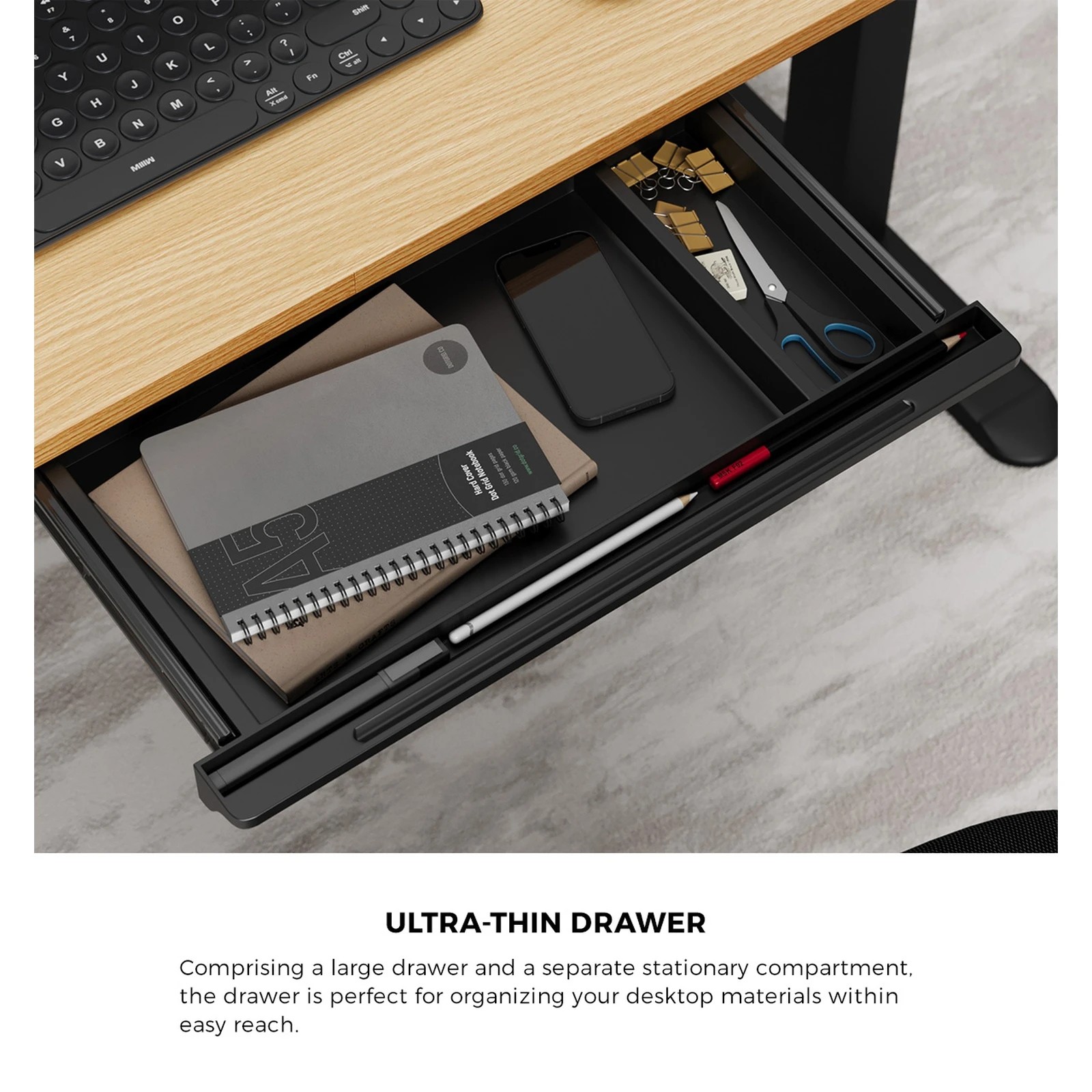 2 Oikiture 150cm Electric Standing Desk With Drawer Height Adjustable
 - Multi, 2 of 4