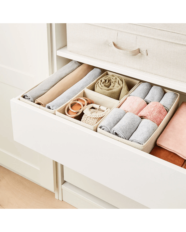 Set of 4 Linen Look Drawer Organi