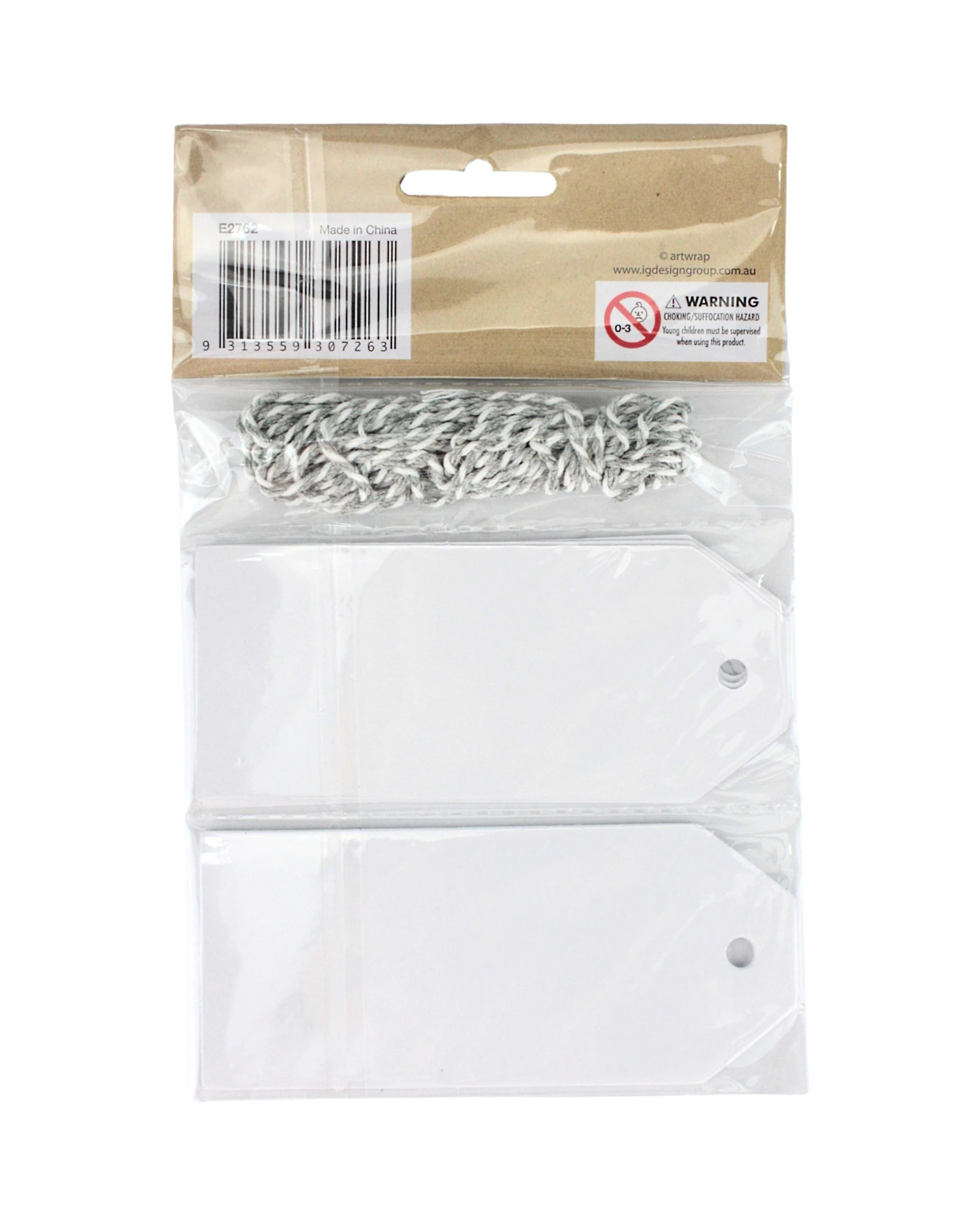 3 Artwrap Kraft Paper Gift Tags Pack of 10 - White, 3 of 3