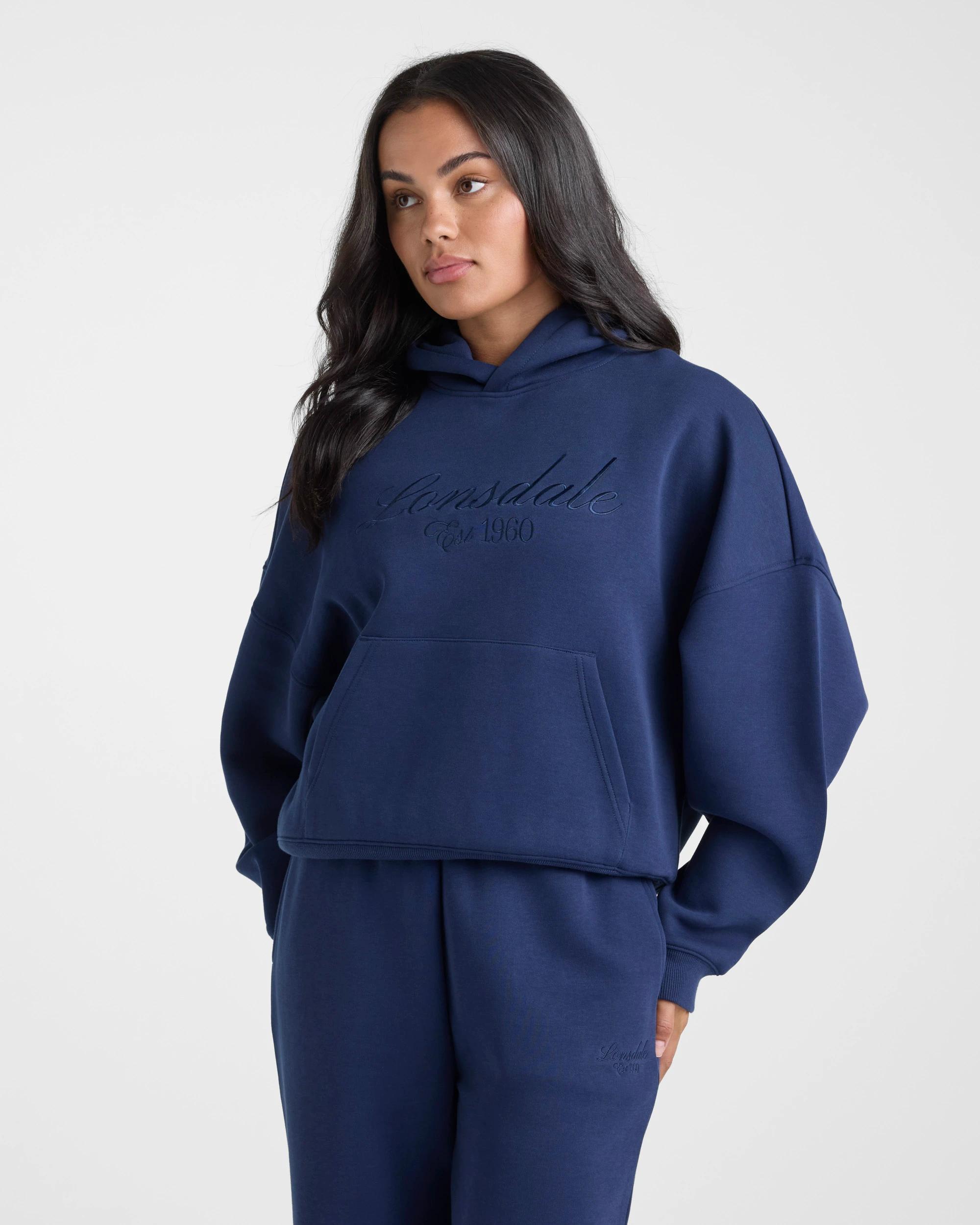4 Lonsdale London Boxy Hoodie NAVY, 4 of 5
