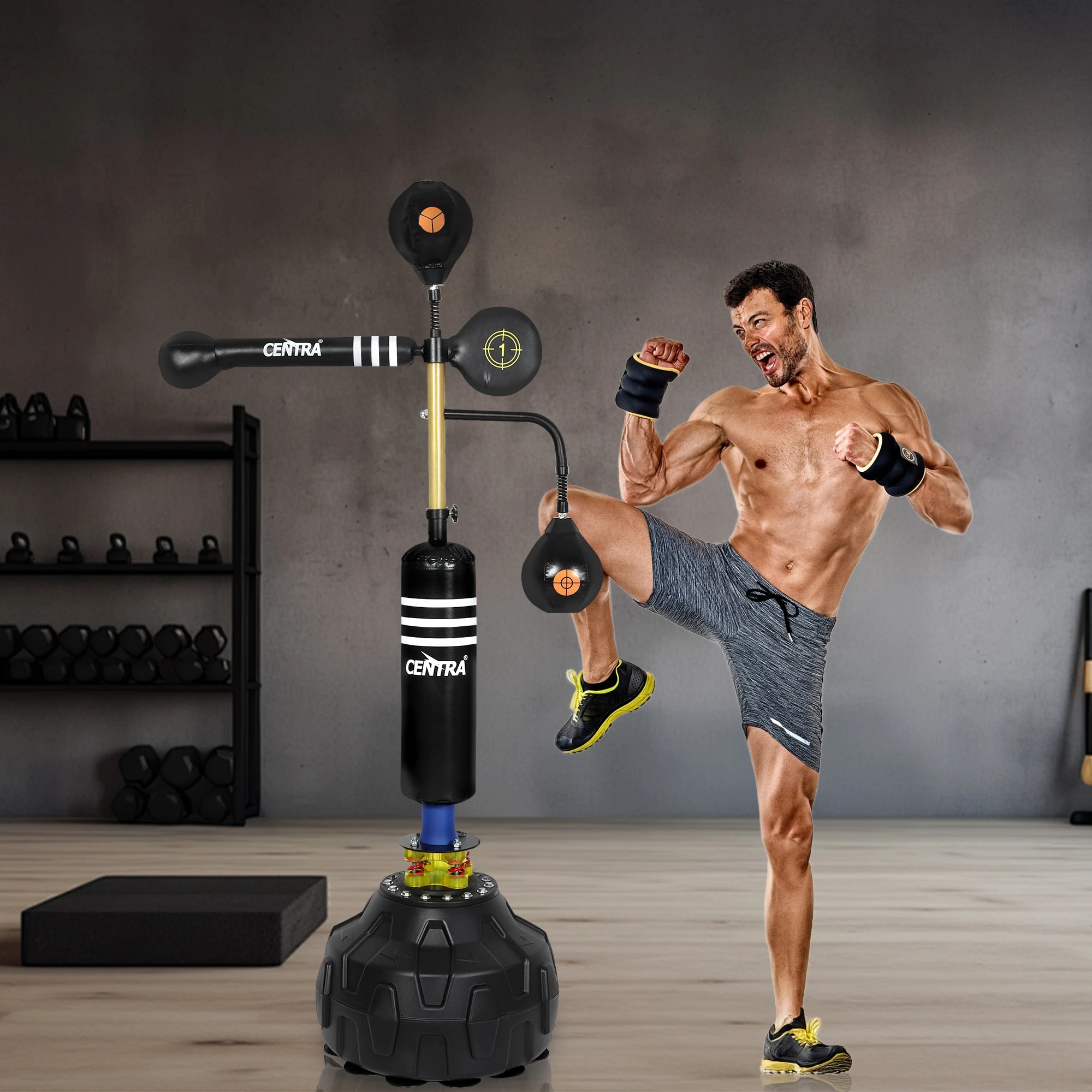 7 Centra Boxing Speed Ball Free Standing Punching Bag Reflect Reaction Training, 7 of 8