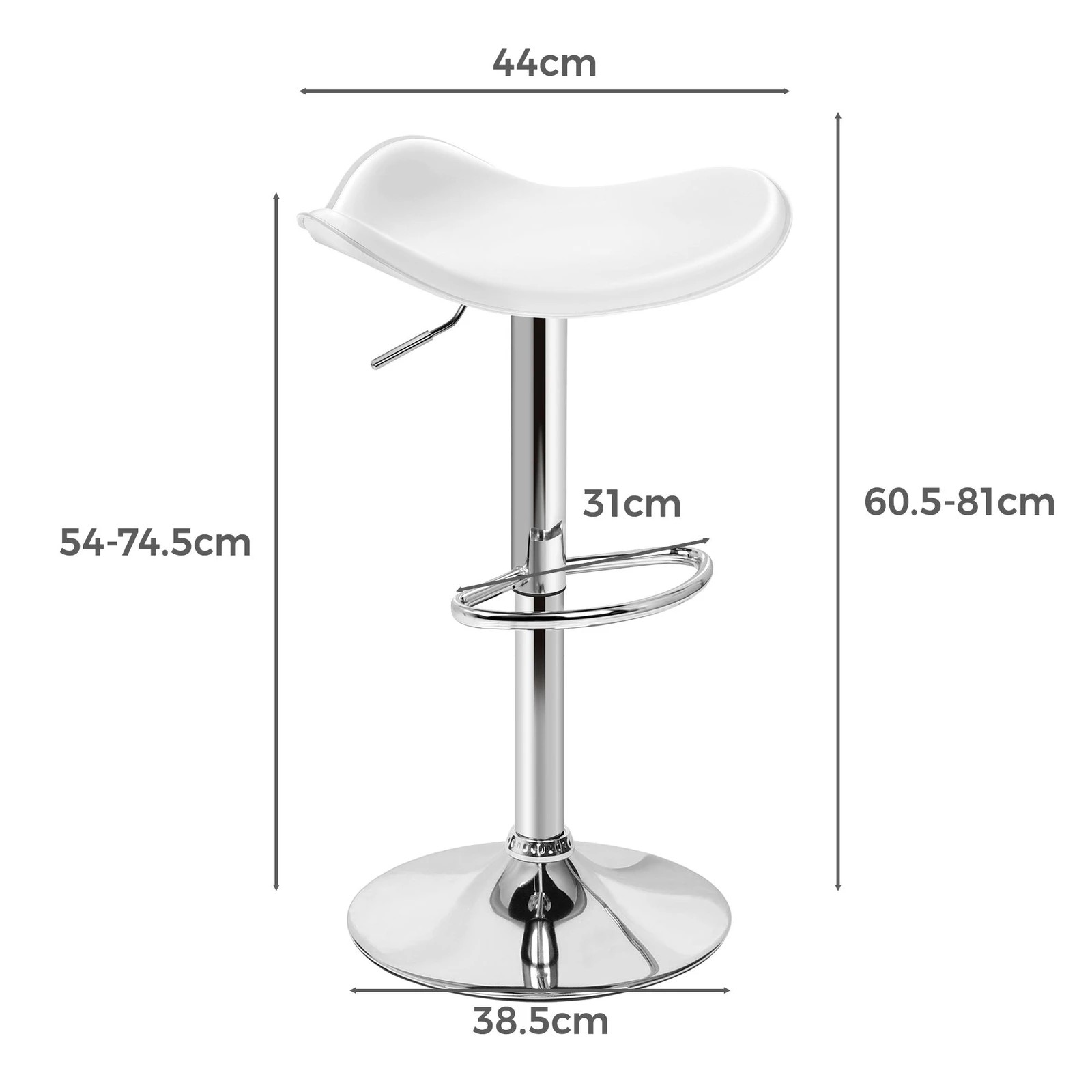 4 Alfordson 4x Bar Stools Portia Kitchen Swivel Chair Leather Gas Lift - White, 4 of 7