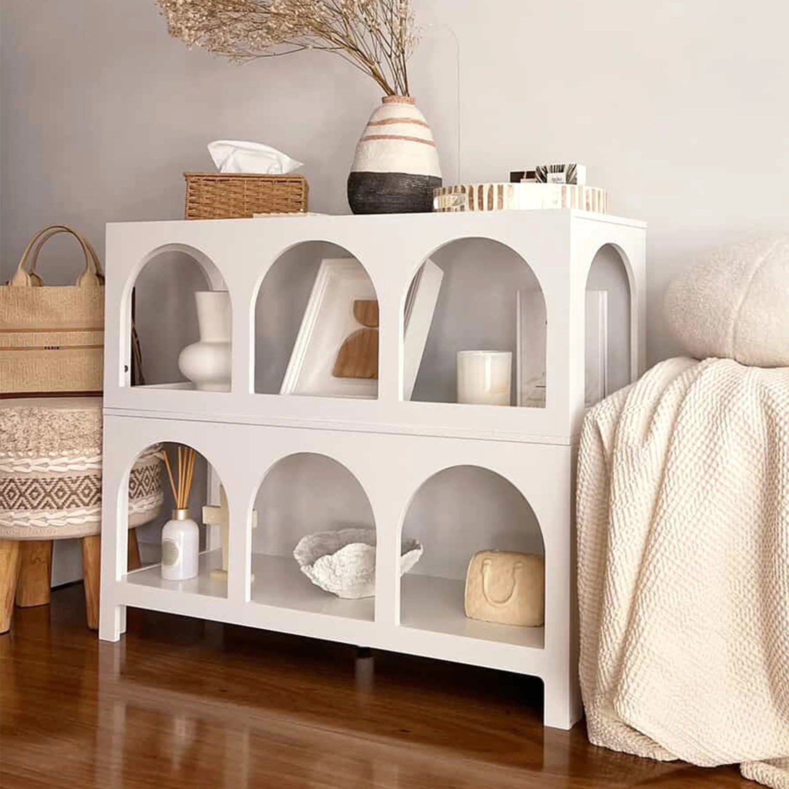 3 Oikiture Shelving Unit Display Shelf Storage Stand Bookcase Bookshelf
 - White, 3 of 10