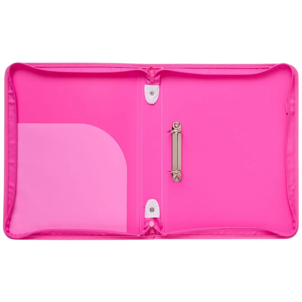 3 Otto A4 Recycled 2 D-Ring Zipper Binder Hot Pink, 3 of 5