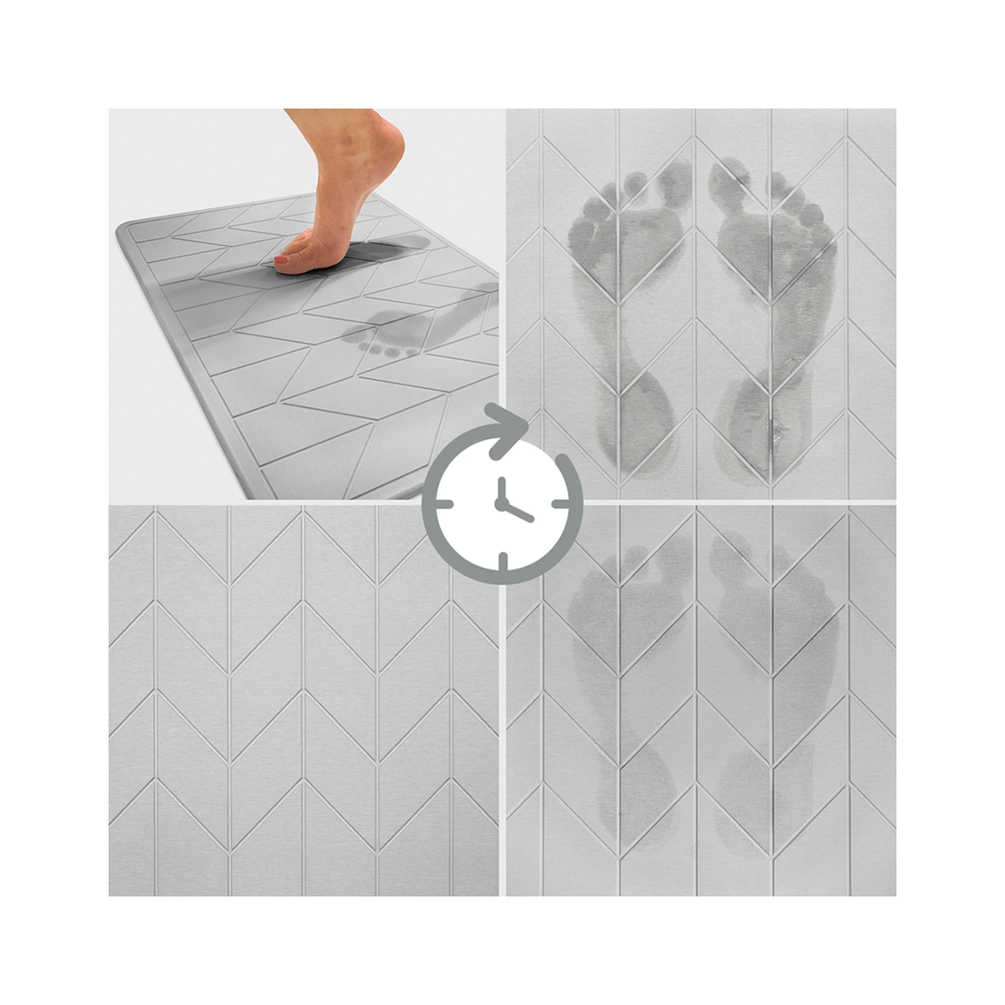 2 Algodon 60x39cm Dri Bath Stone Mat Light Water Absorbing Bath Mat
 - Grey, 2 of 5