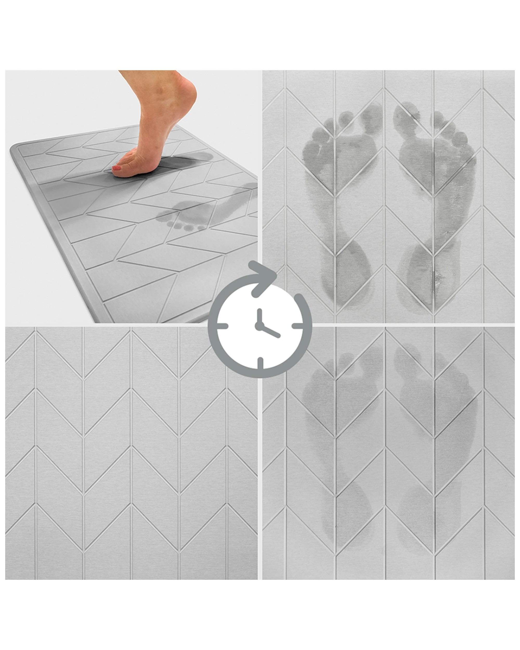 2 Algodon 60x39cm Dri Bath Stone Mat Light Water Absorbing Bath Mat
 - Grey, 2 of 5