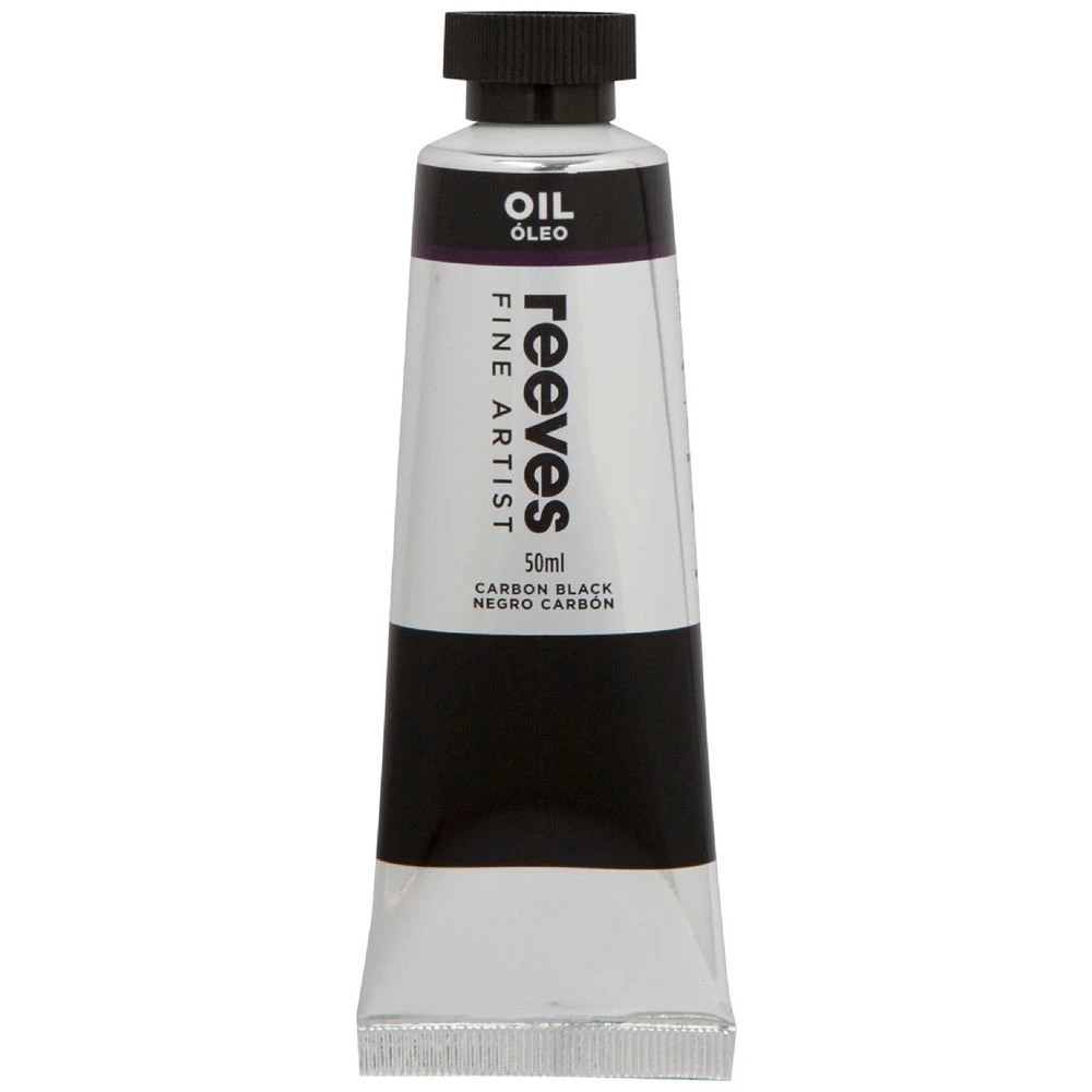 1 Reeves Oil Paint 50mL Carbon Black, 1 of 1