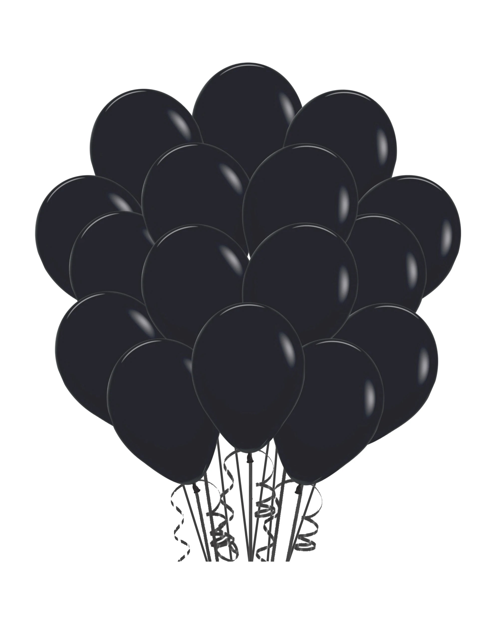 1 Sempertex Sempertex Fashion Black Latex Small 12cm Balloons Pack of 20 - Black, 1 of 1