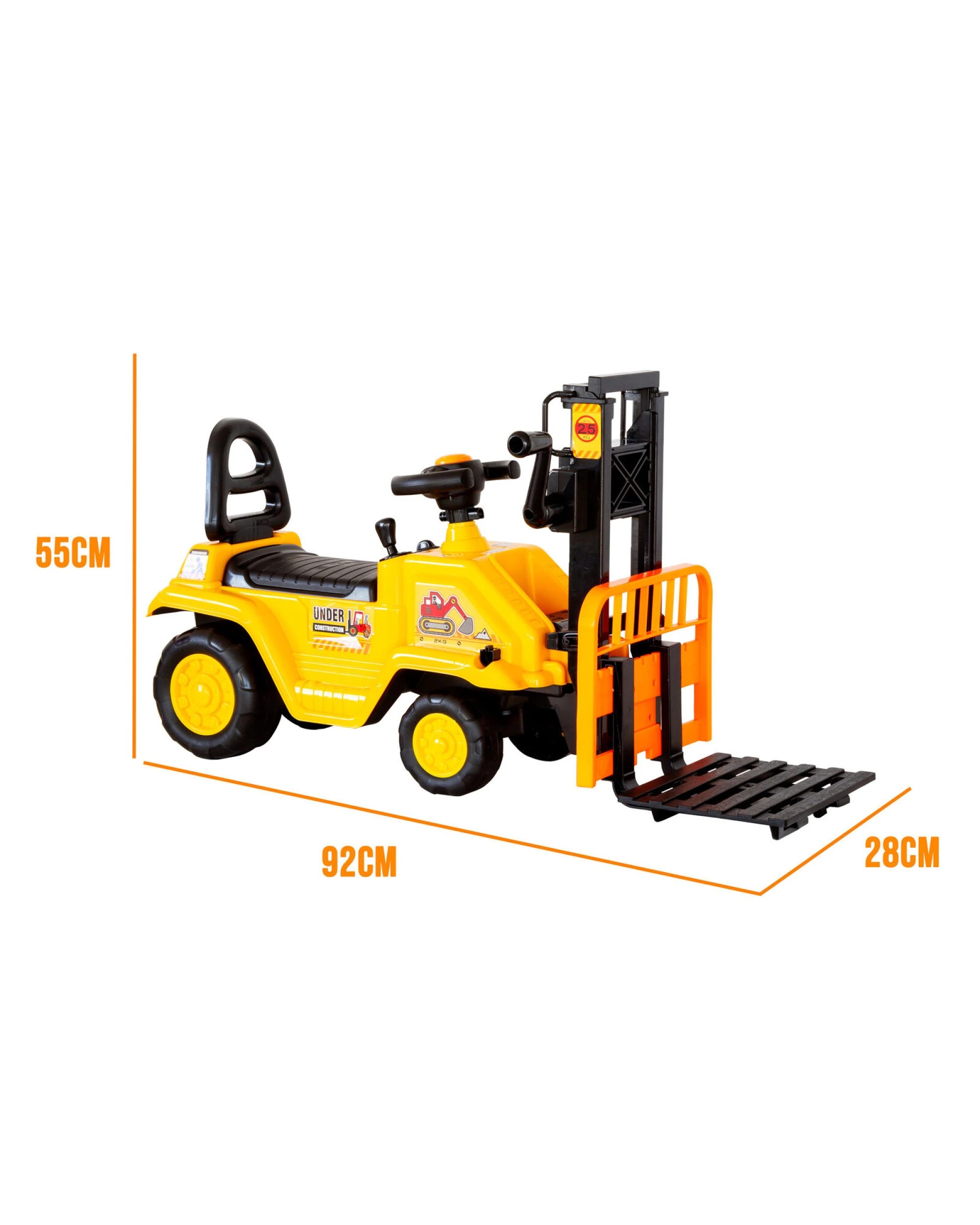 3 Lenoxx Kids Manual Forklift Ride-On with Working Mast Lift and Pallet, 3 of 9