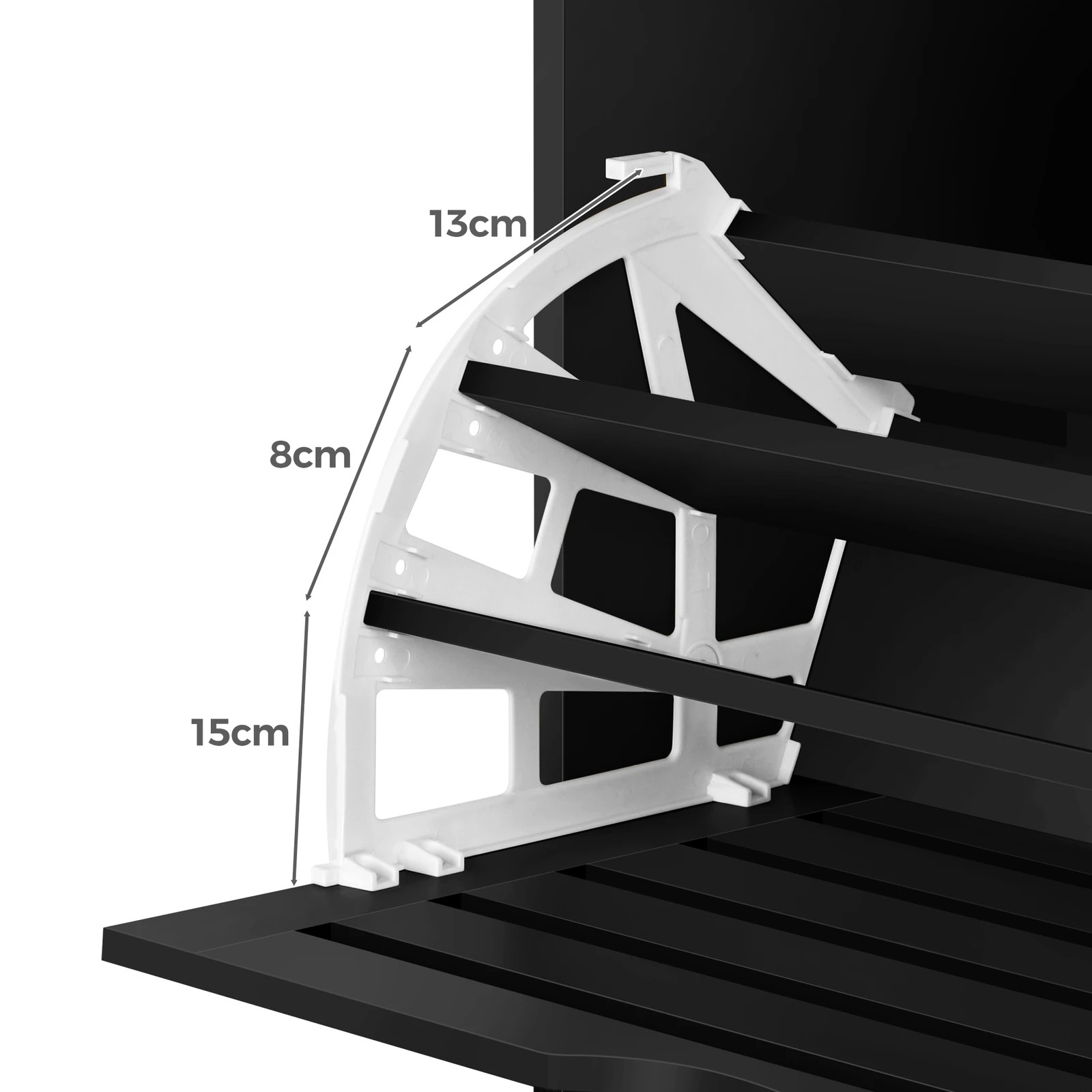 6 Alfordson 2x Shoe Cabinet Organiser Storage Rack Flip Drawers - Black, 6 of 10