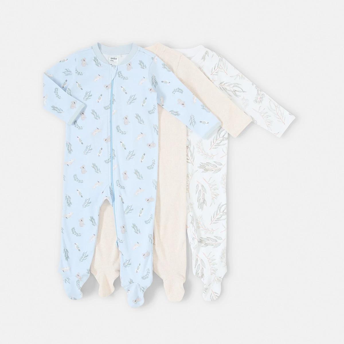 1 3 Pack Coveralls Aus Animal, 1 of 8
