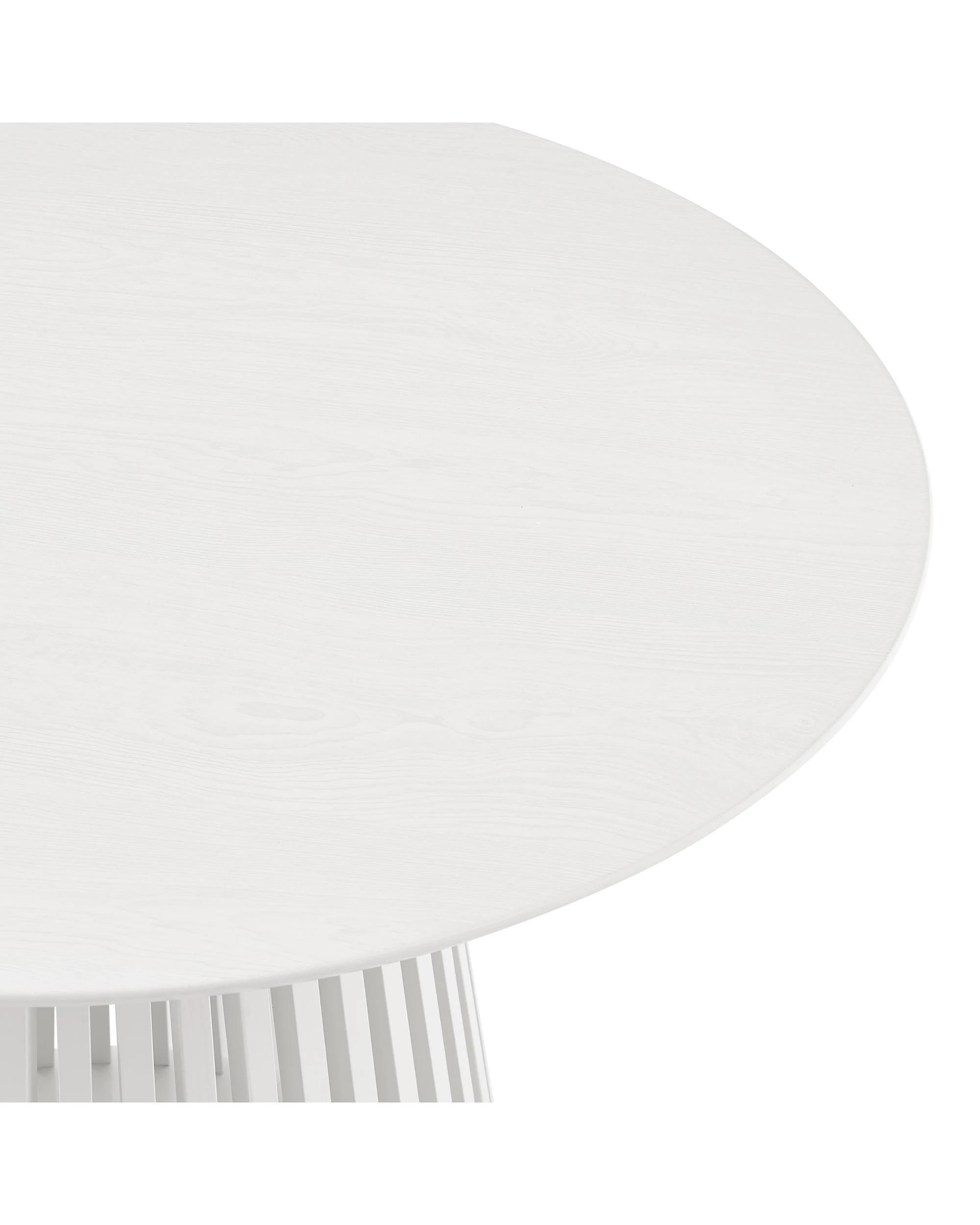 4 Kodu 100cm Round Dining Table with Slat Base - White, 4 of 7