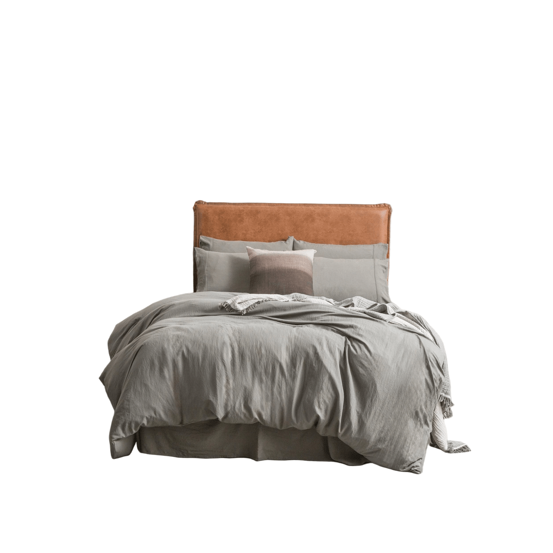 1 Ddecor Home Ultra Plush Vintage-Washed Microfiber Quilt Cover Set — Granite - Grey, 1 of 4