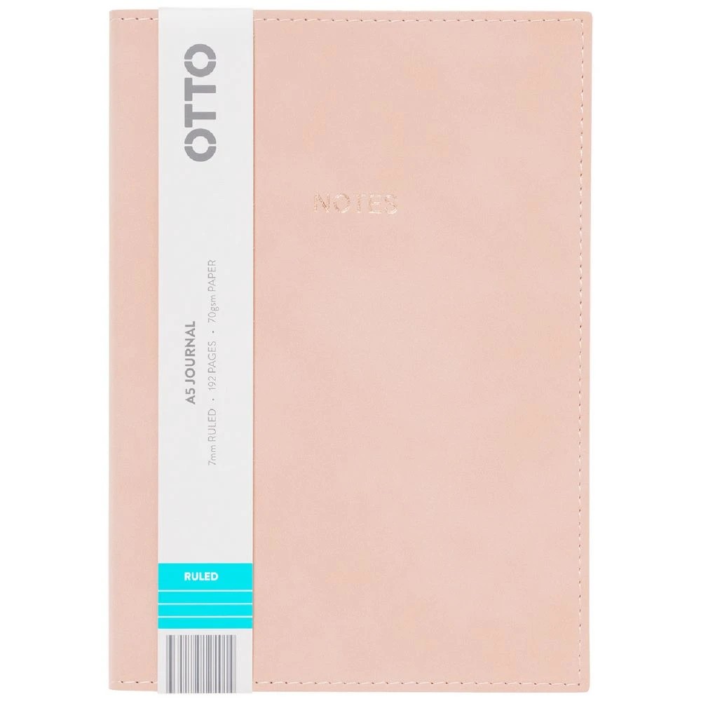 1 Otto A5 Soft Cover PU Journal 192 pages Suede Pink, 1 of 3