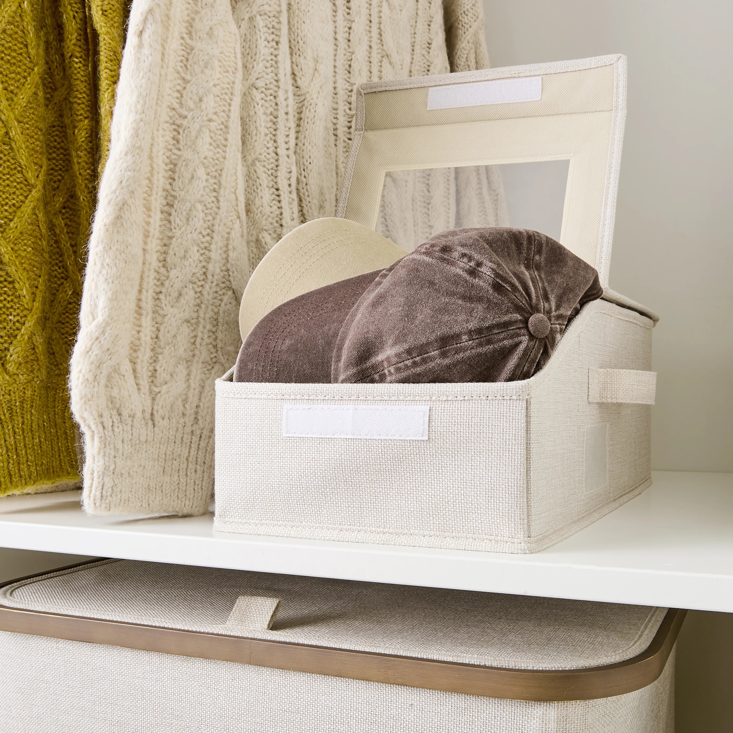 1 Linen Look Accessory Storage Box, 1 of 8