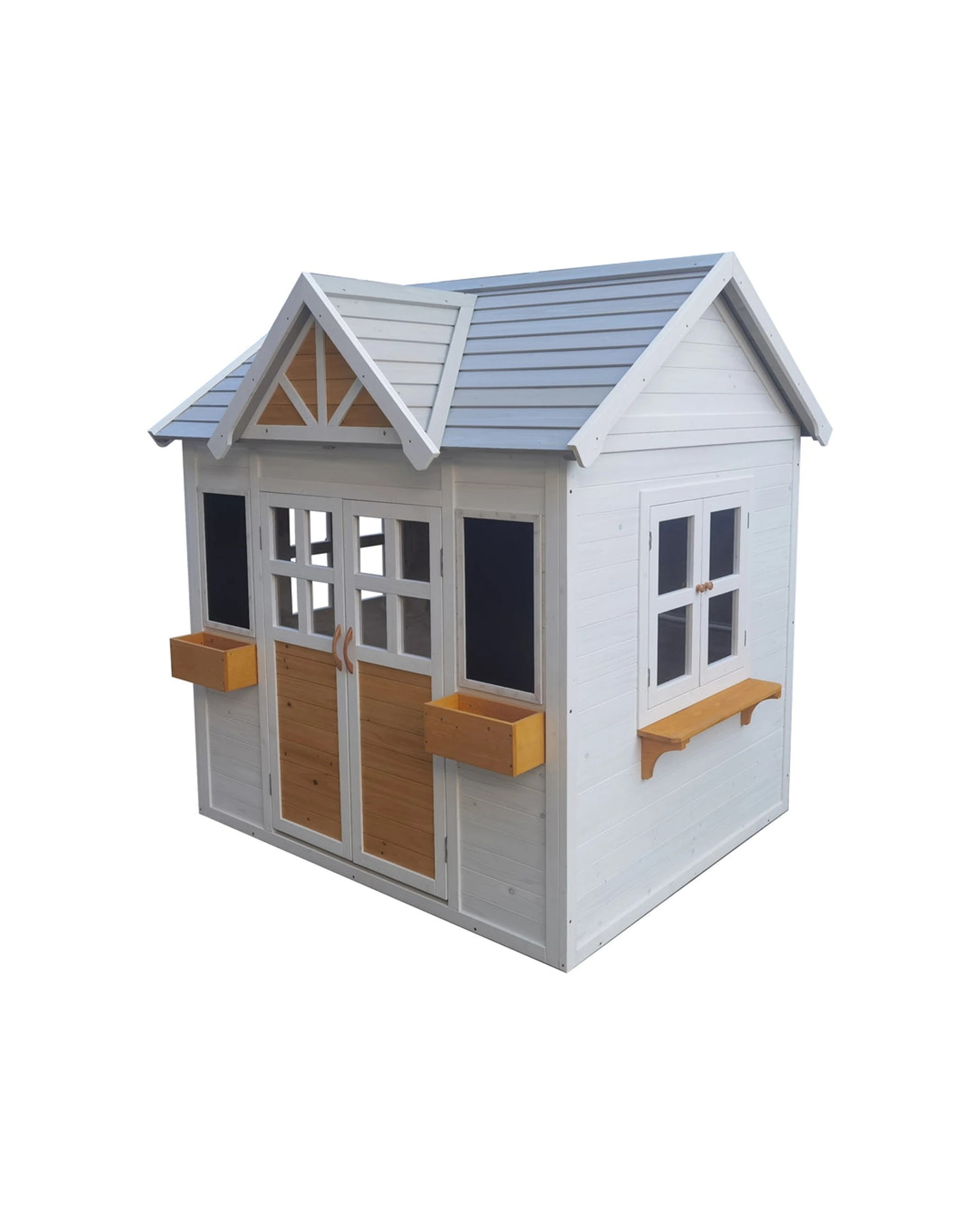 3 KIDZSHACK Country Kids Cubby House Planter Boxes Blackboard 3y+ - White, 3 of 5