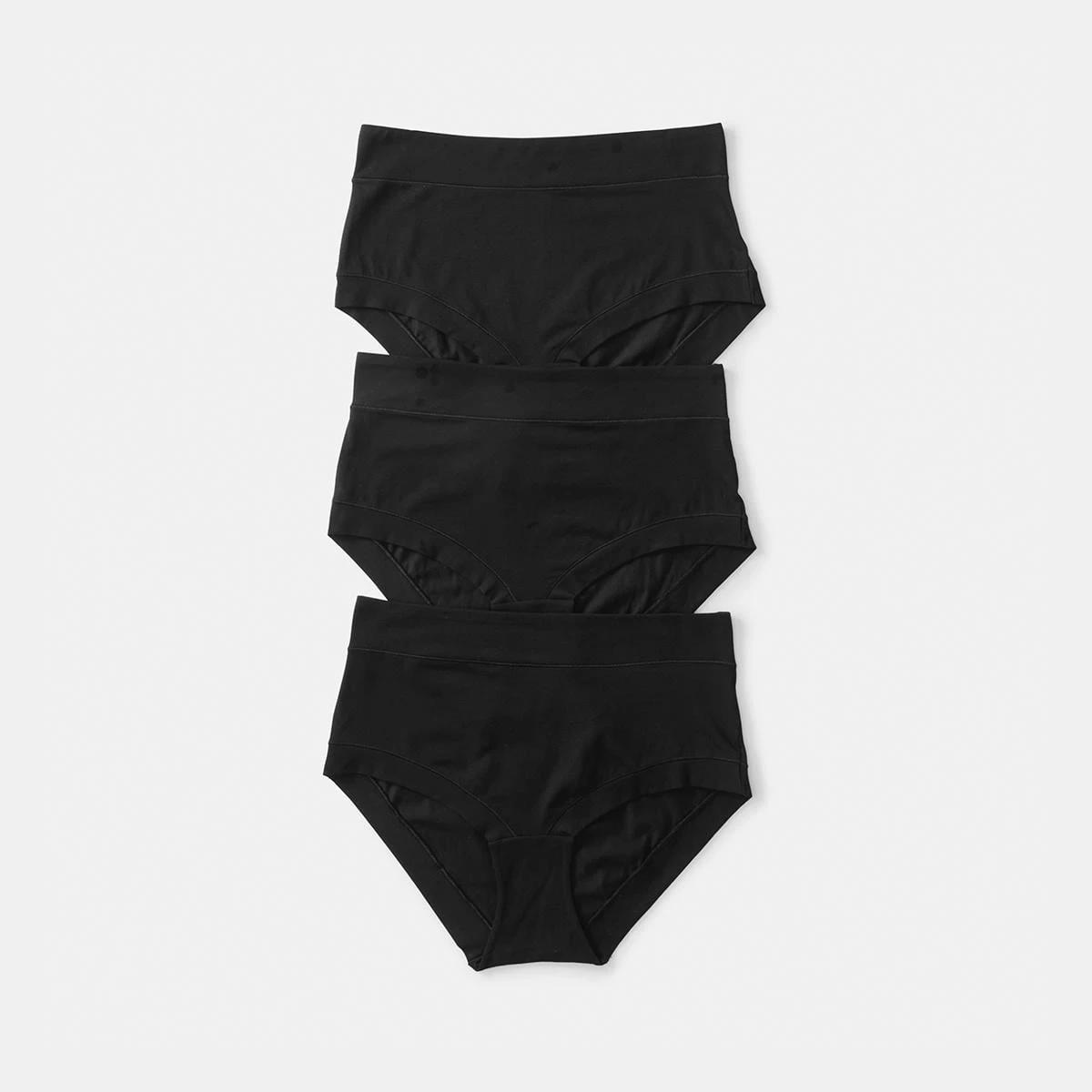 1 3 Pack Cotton Stretch Comfort Full Briefs Black, 1 of 6