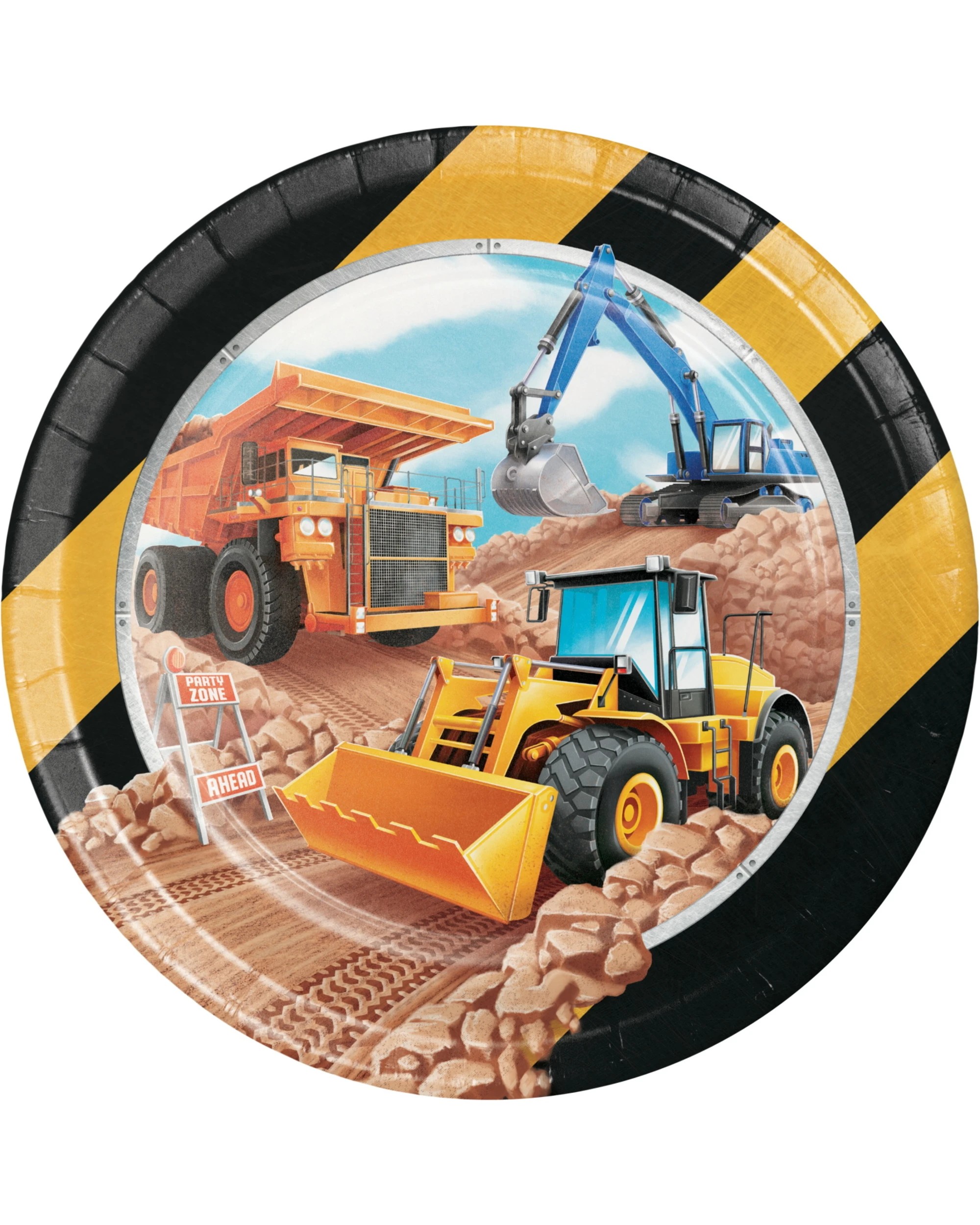 1 Creative Converting Big Dig Construction Large Paper Plates Pack of 8, 1 of 1