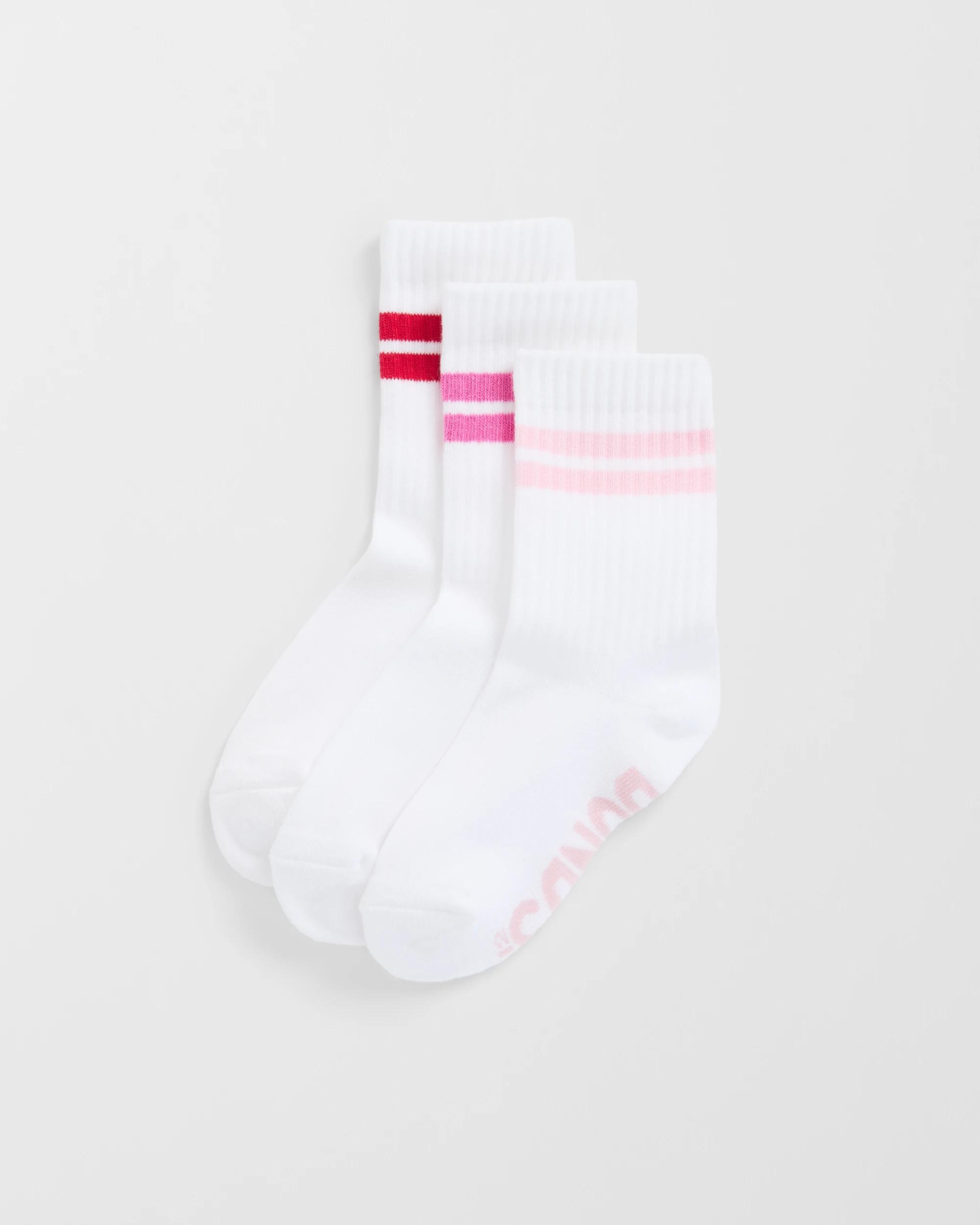 4 Bonds 3 Pack Cushioned Stripe Crew Socks MULTI, 4 of 6