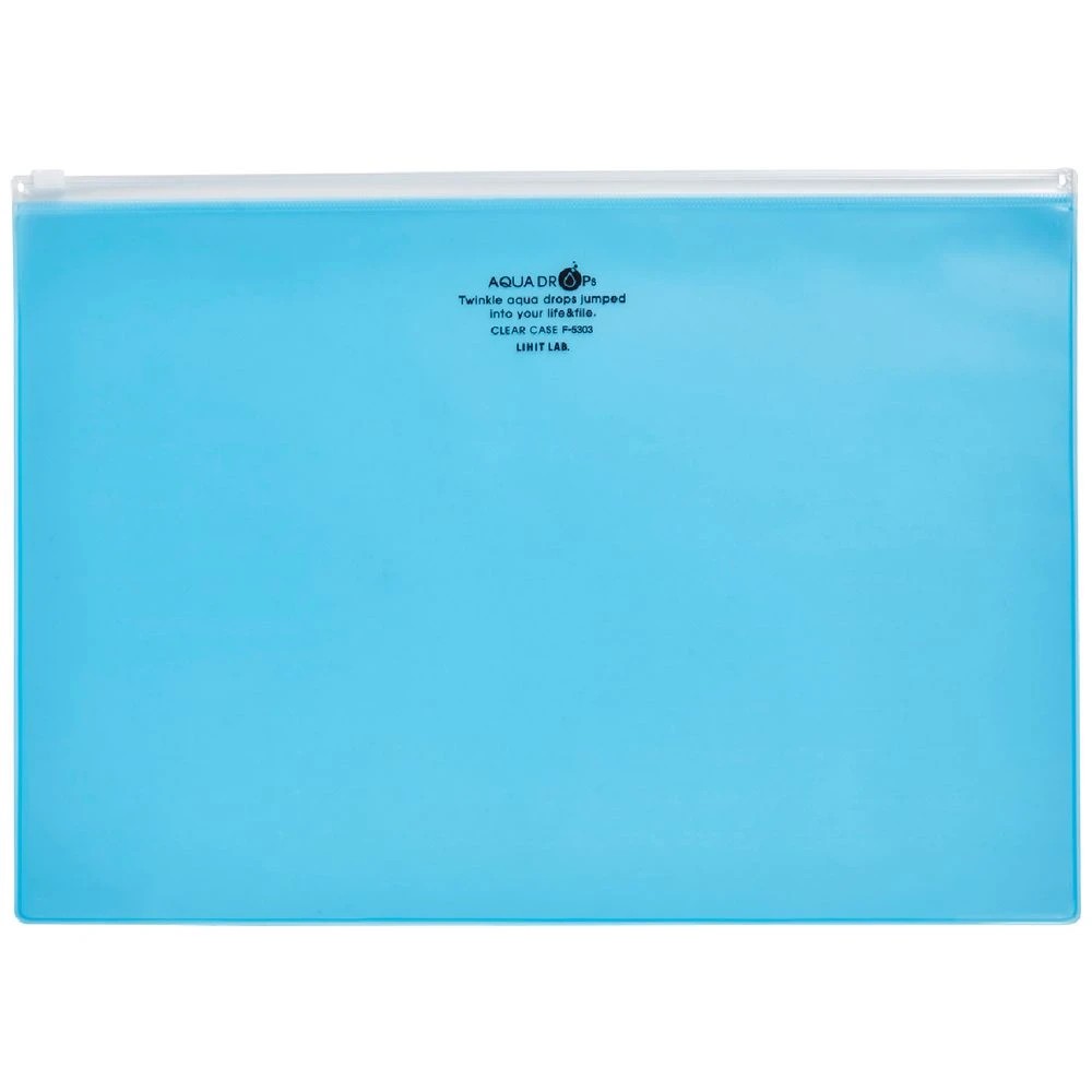 1 Aqua Drops Zip Open Document Wallet A4 Blue, 1 of 1