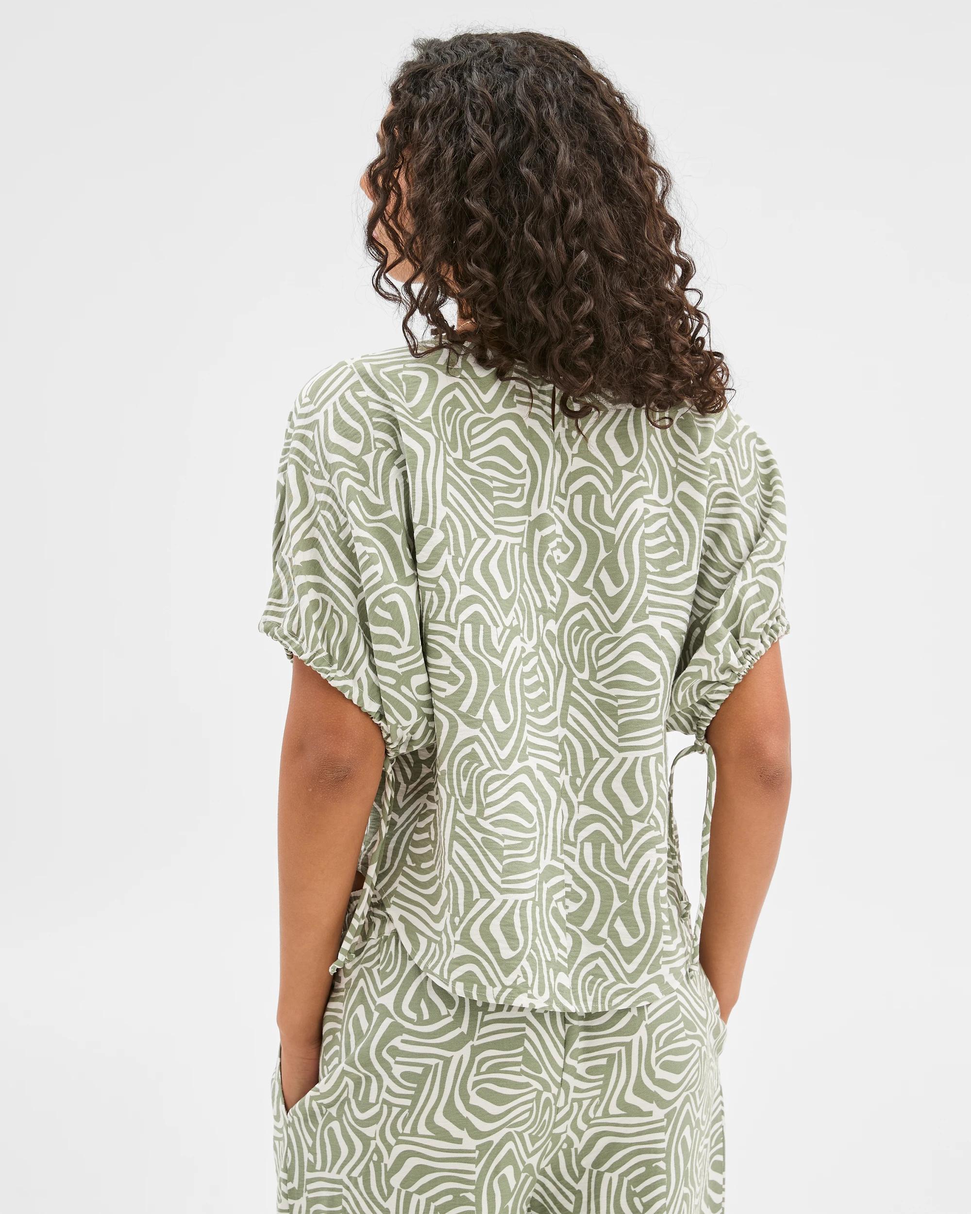 4 Target Tie Sleeve Blouse ABSTRACT PRINT, 4 of 6