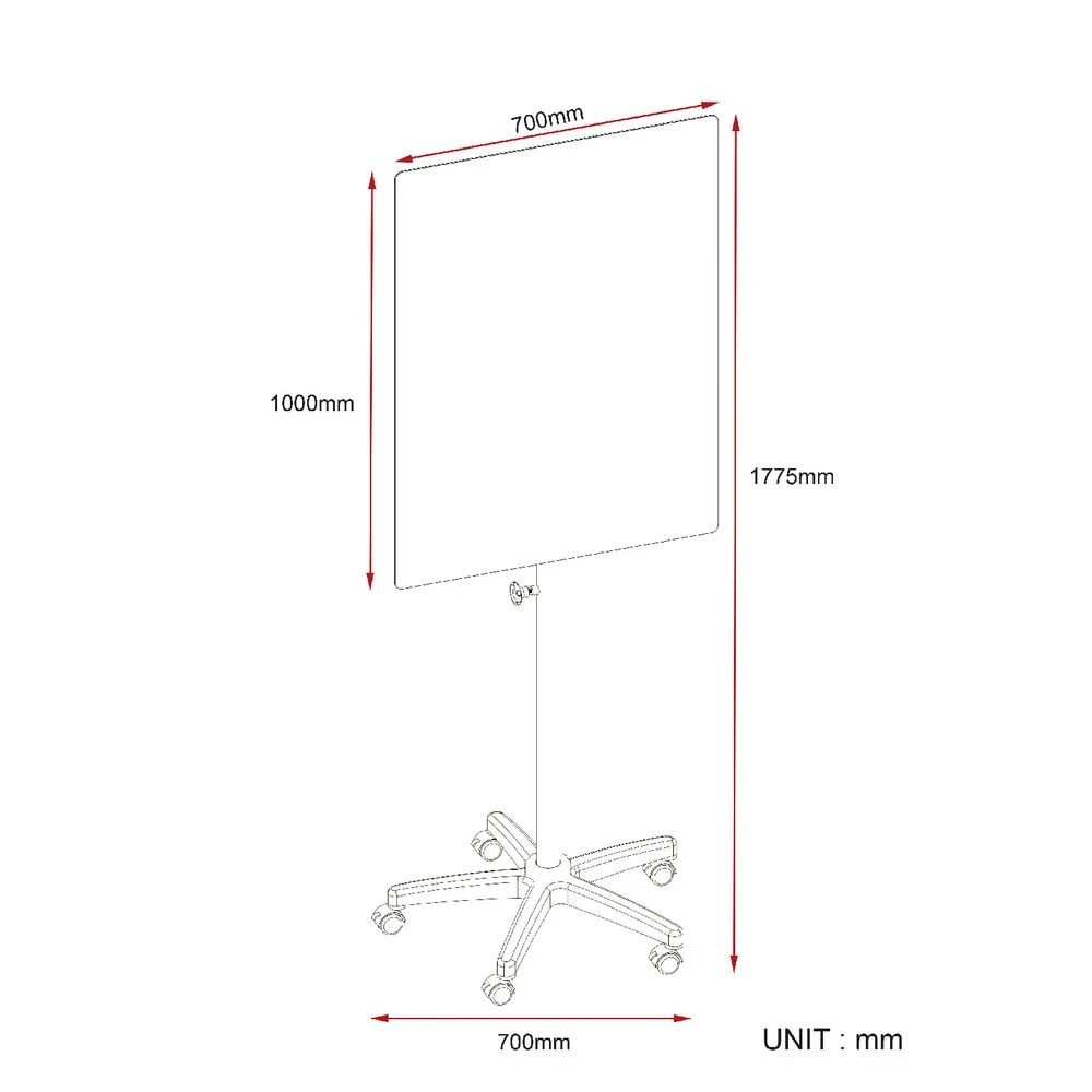 3 J.Burrows Mobile Flip Chart Glass Board 700 x 1000mm, 3 of 3