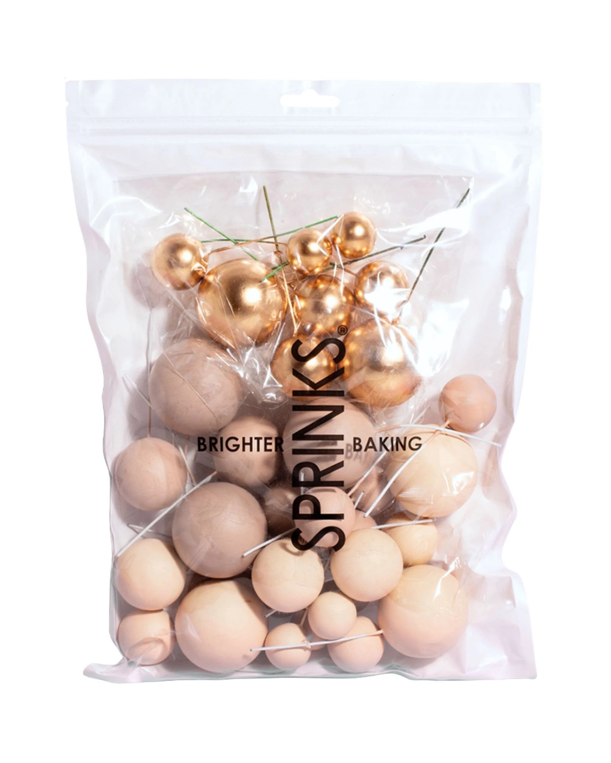 3 Bake Group Sprinks Champagne Gold Cake Ball Toppers Pack of 32 - Gold, 3 of 4