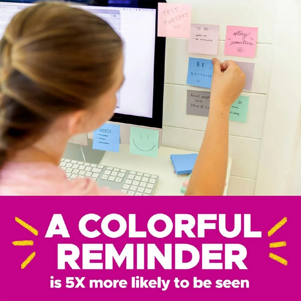 5 Post-it Super Sticky Notes 76 x 76mm Wanderlust Pastel 5 Pack, 5 of 9