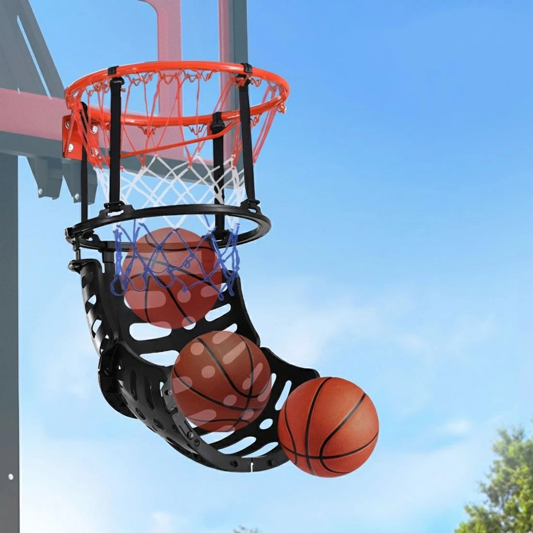 4 Everfit Basketball Hoop Rebounder Return System Ball Returner - Black, 4 of 6