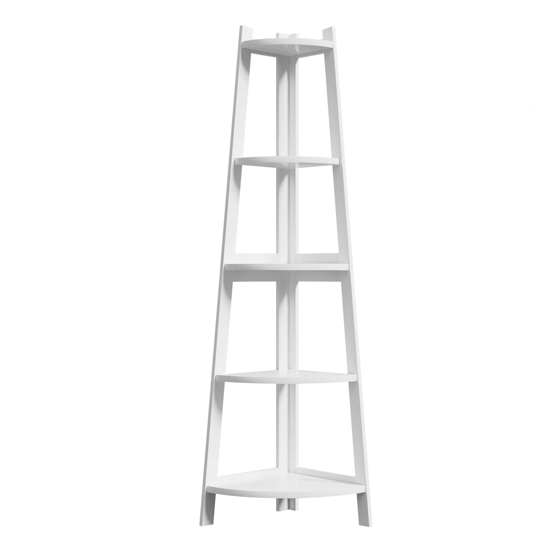 1 Oikiture Corner Ladder Shelf 5 Tier Home Storage Display Stand Bookshelf
 - White, 1 of 9