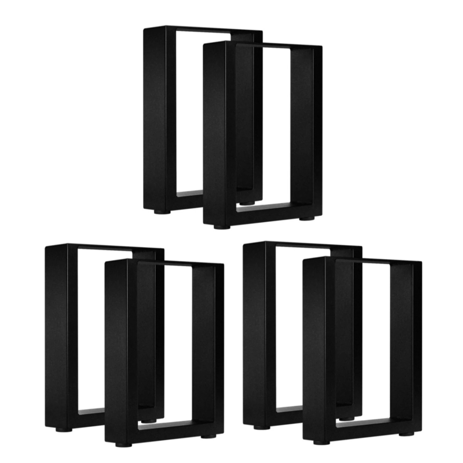 1 Oikiture 6X Coffee Dining Table Legs Bench Box DIY Steel Metal Industrial 40CM - Black, 1 of 2