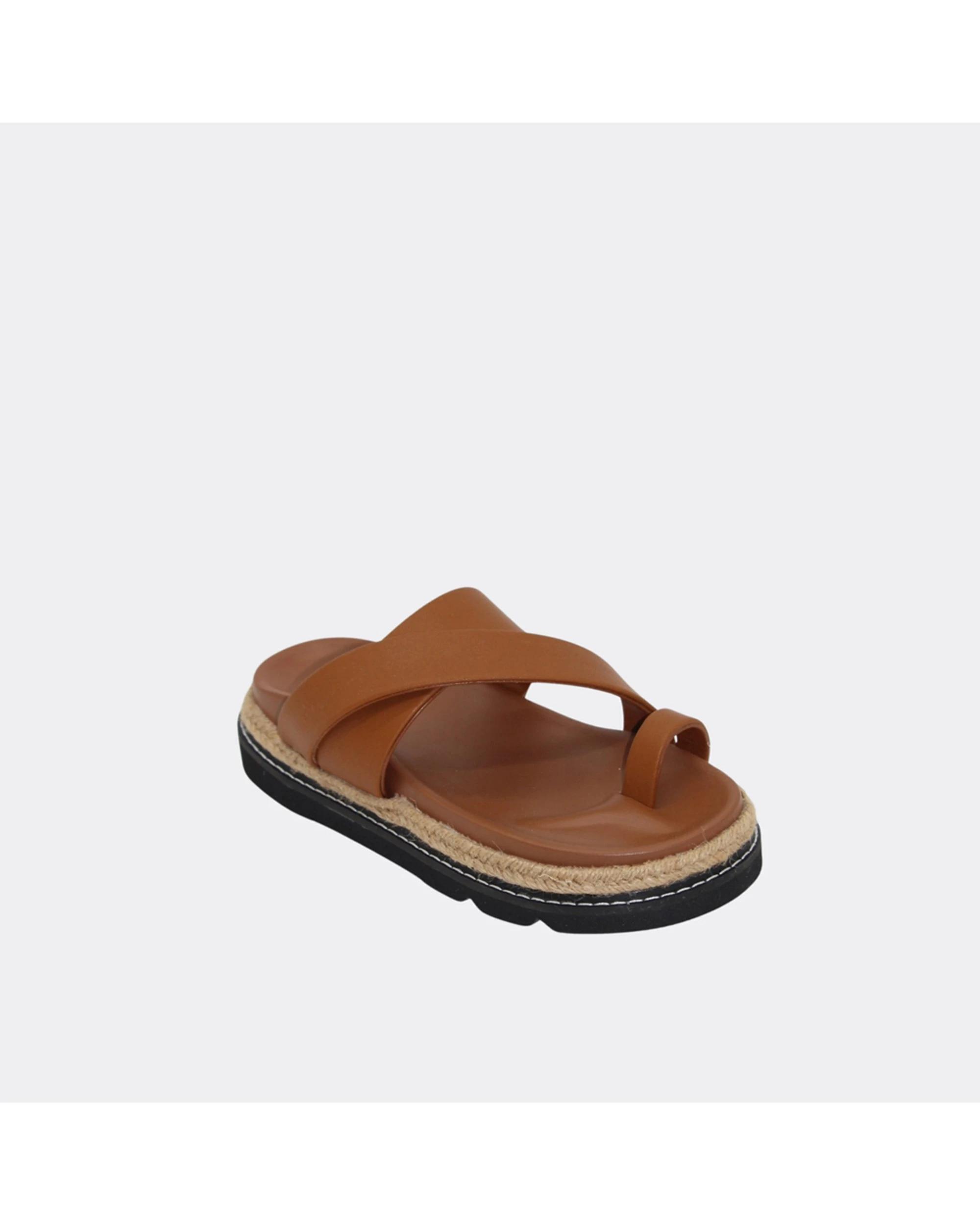 3 Human Shoes Poppy Women Slides Crossover Straps Padded Sandals Black TAN, 3 of 6