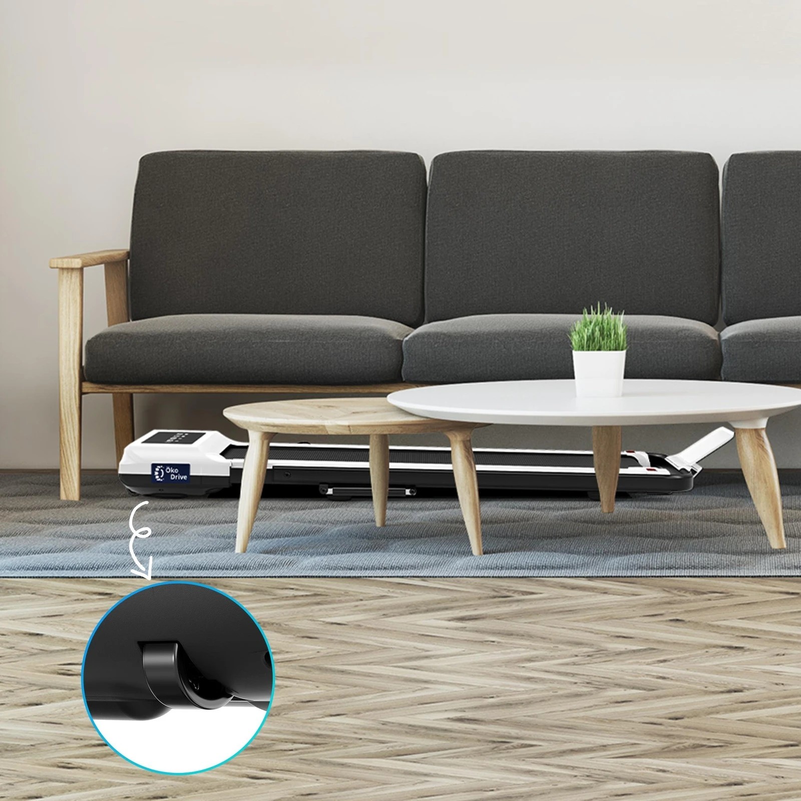 8 Black Lord Treadmill 2 IN 1 Electric Walking Pad Hydraulic Foldable 40cm Belt - White, 8 of 10