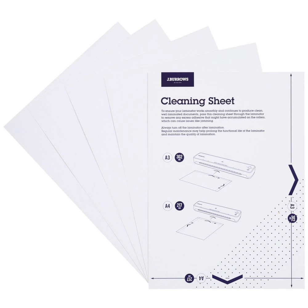 3 J.Burrows Laminator Cleaning Sheets 10 Pack, 3 of 3