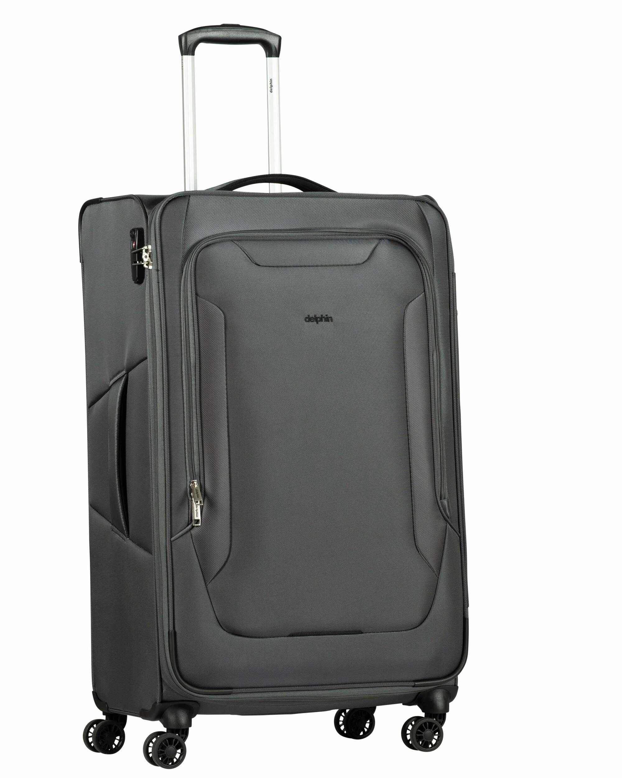 2 Delphin Caspian 2 Softside Large Spinner Suitcase - 83cm - Grey, 2 of 5