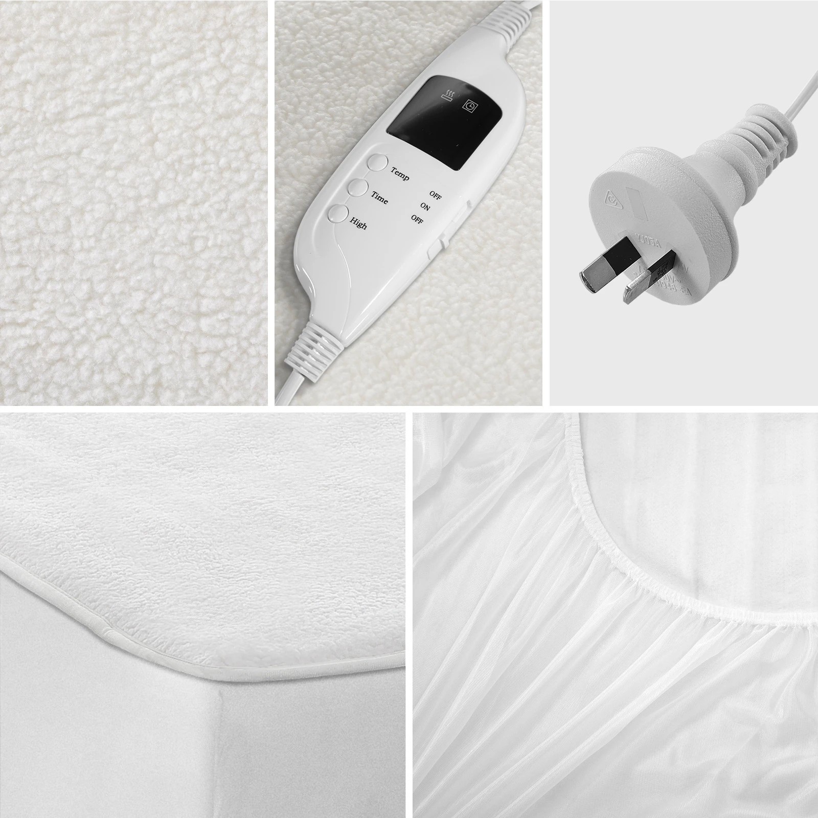 7 Bedra Bedding  Electric Blanket Fully Fitted Fleece Heated Winter Underlay Single - Single Bed - White, 7 of 10