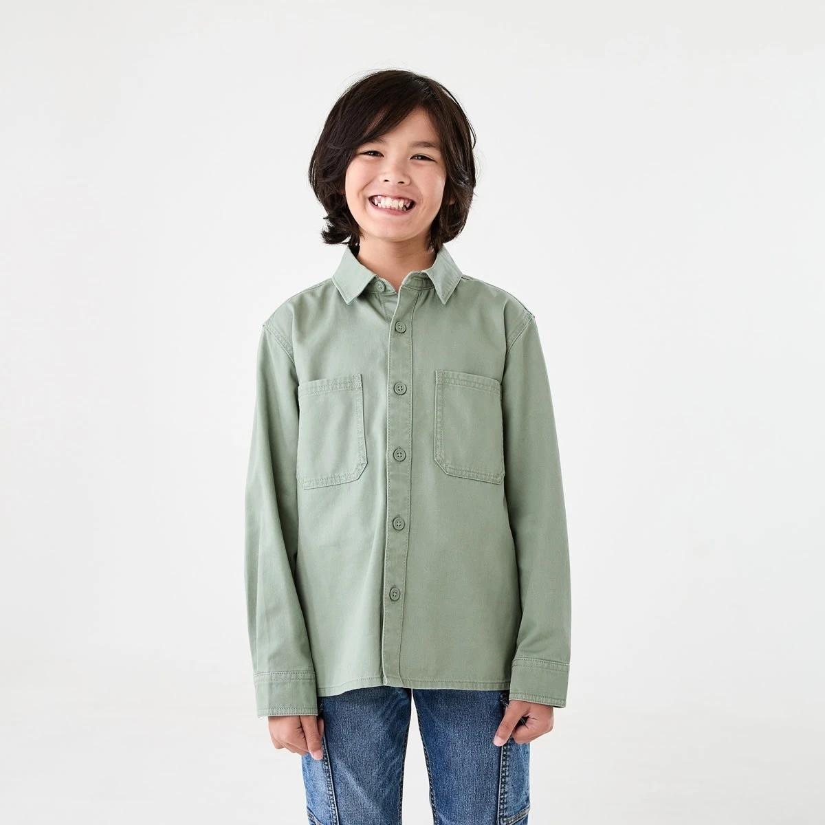 1 Twill Utility Overshirt Lpad Green, 1 of 10