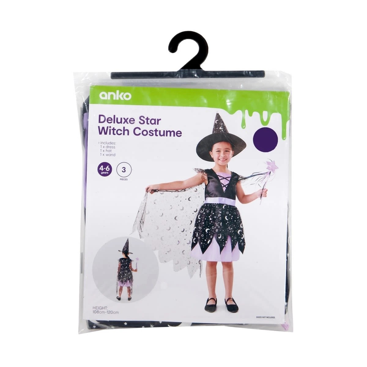 10 3 Piece Deluxe Star Witch Costume - Ages 4-6, 10 of 10