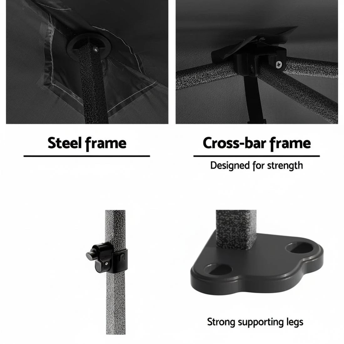 4 Instahut Gazebo 3x4.5 Pop Up Marquee Folding Tent Wedding Gazebos Camping Outdoor Shade Canopy - Black, 4 of 8